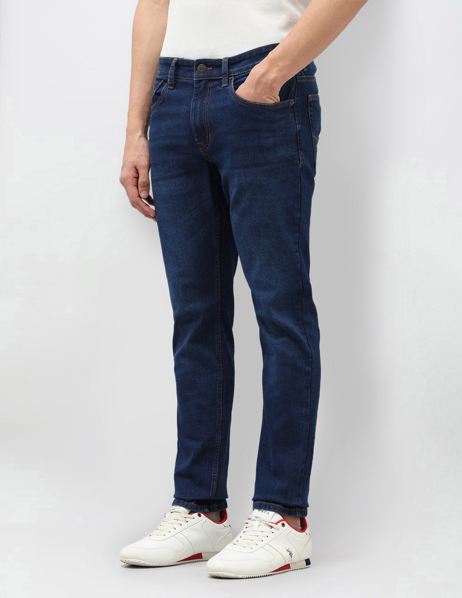 Brandon Slim Tapered Fit Blue Jeans Blue - U.S. POLO ASSN. | Large