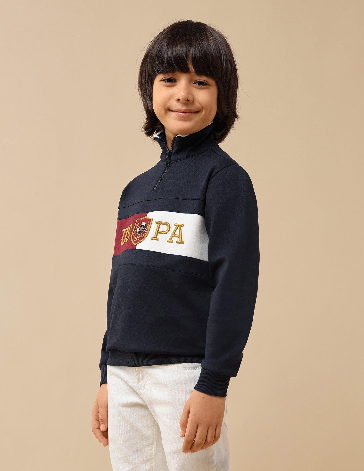 Boys Brand Embroidered Regular Fit Sweatshirt Navy - U.S. POLO ASSN. | Large