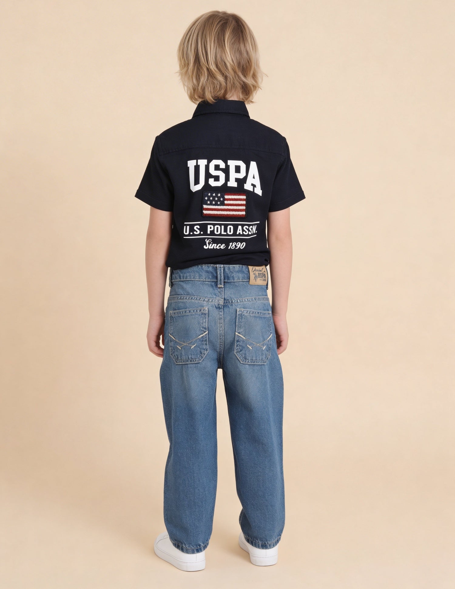 Whiskered Baggy Fit Jeans Dark Blue - U.S. Polo Assn. India | Large