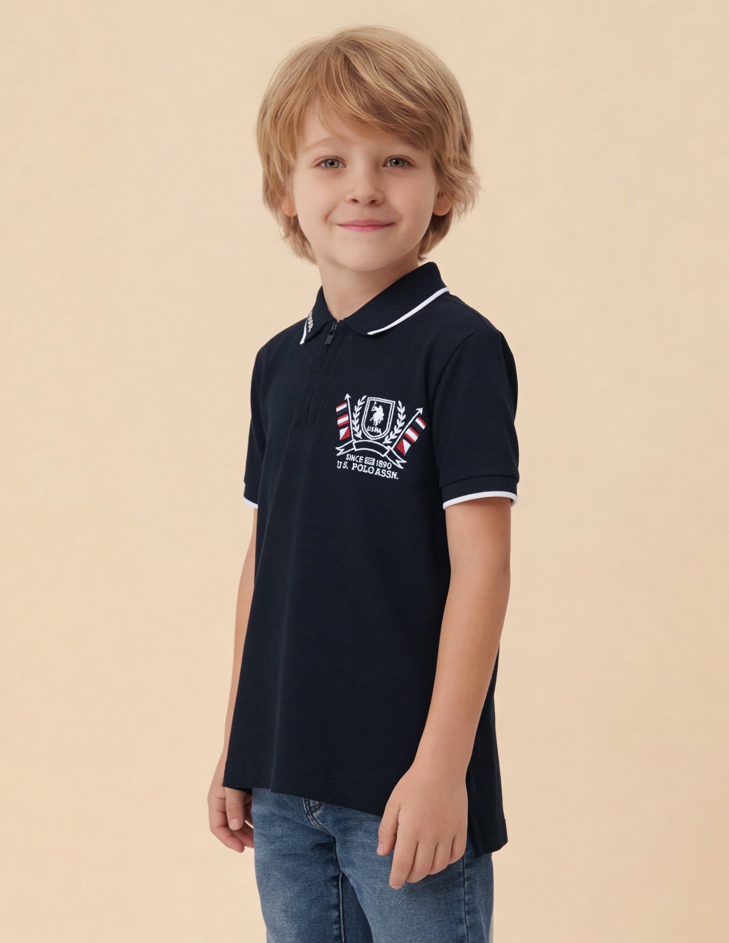 Solid Regular Fit Polo Shirt Navy - U.S. Polo Assn. India | Large