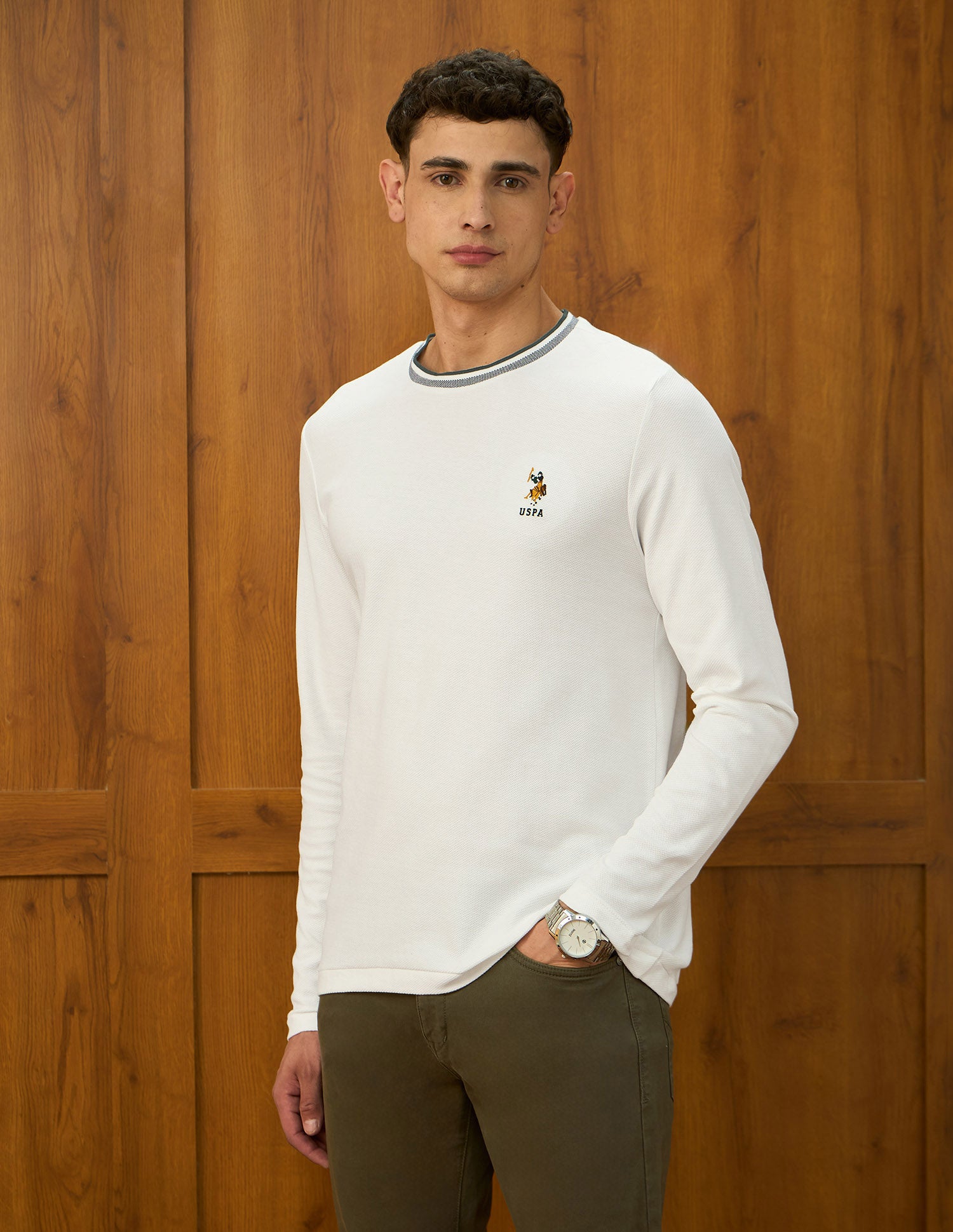 Solid Varsity Theatre T-Shirt Off White - U.S. POLO ASSN. | Large