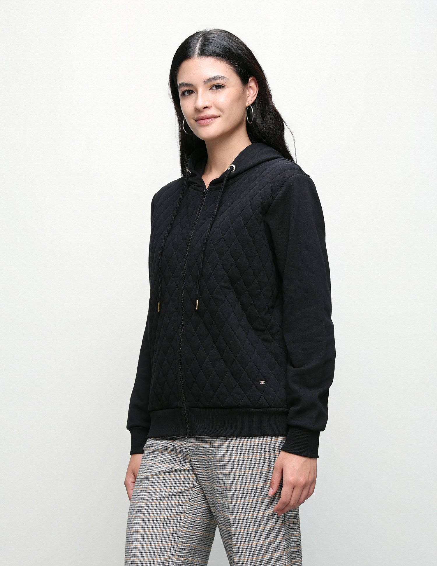 Quilted Zipper Sweatshirt Black - U.S. Polo Assn. India | Large
