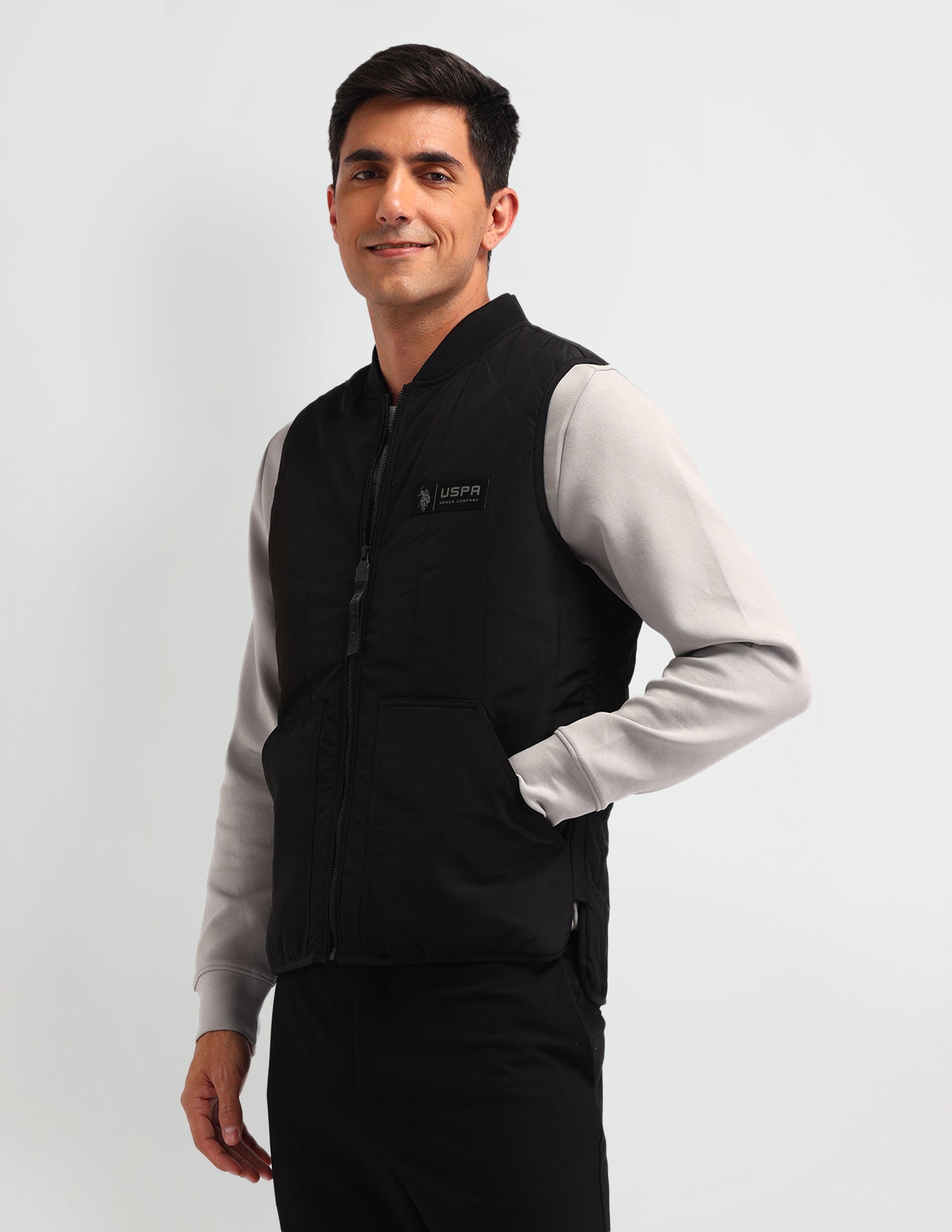 Colour blocked Regular Fit Jacket Black - U.S. POLO ASSN. | Large