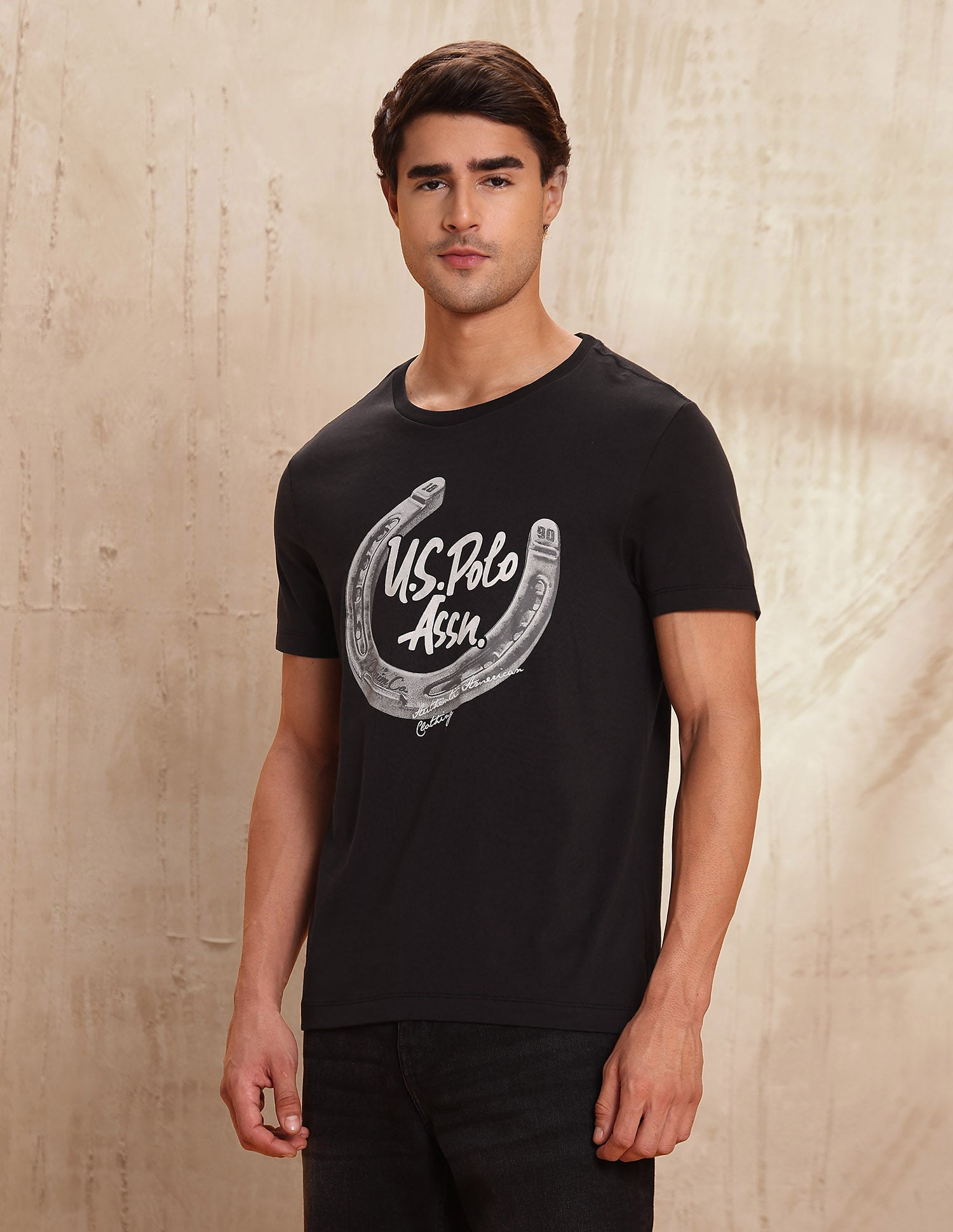 Graphic Brand Printed Muscle Fit T-Shirt Black - U.S. POLO ASSN. | Large