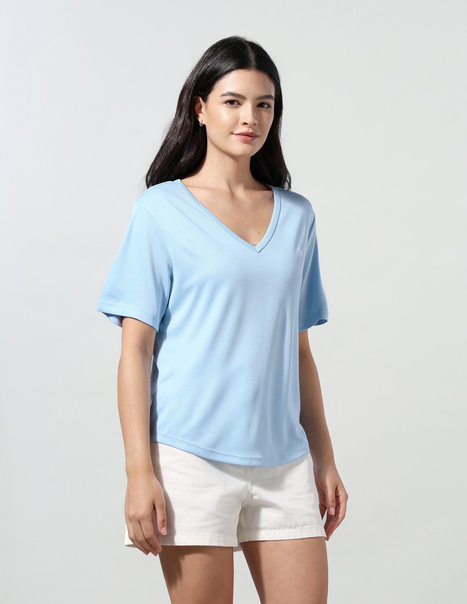 Solid Fitted T-Shirt Light Blue - U.S. Polo Assn. India | Large
