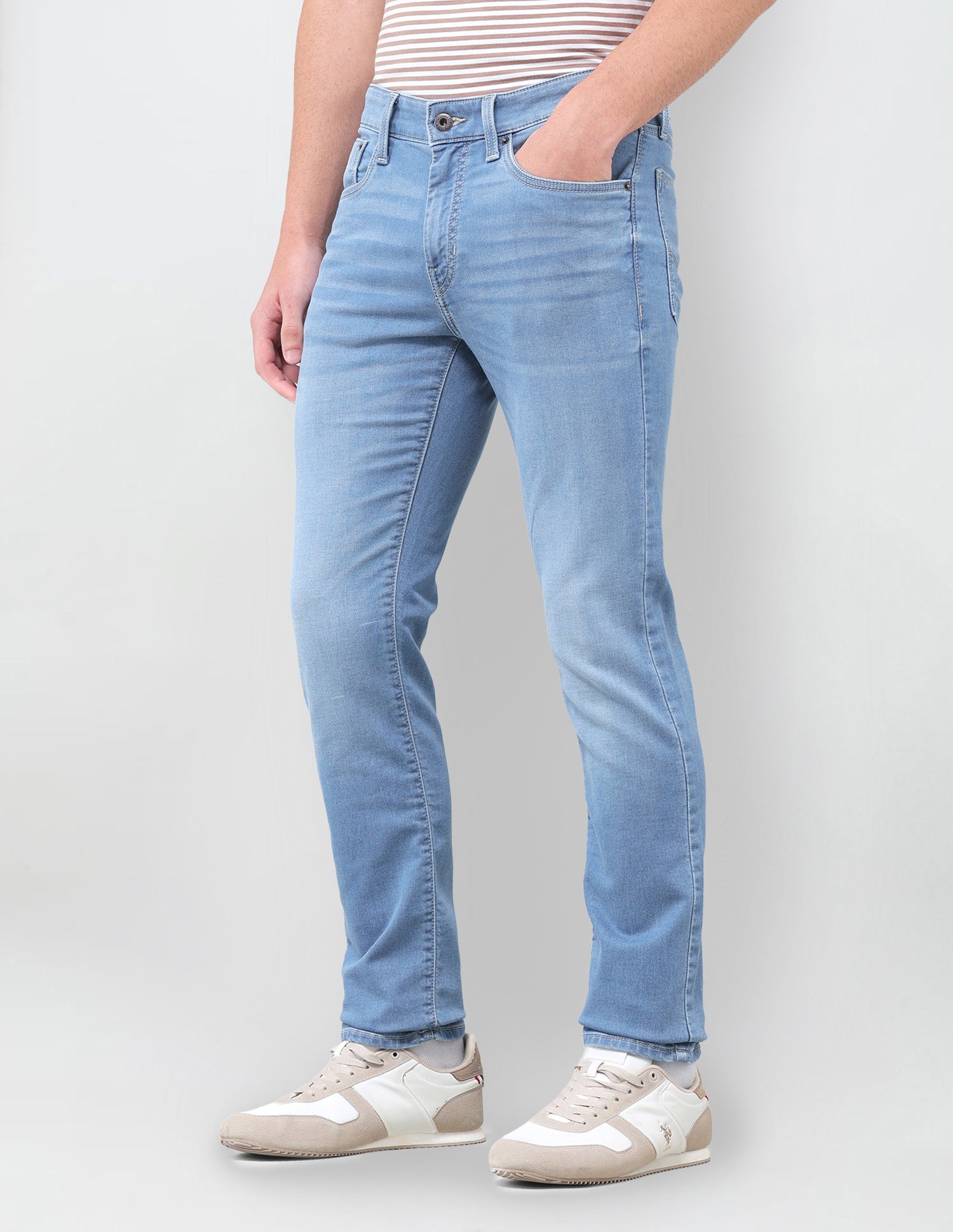 Regallo Skinny Fit Blue Jeans Light Blue - U.S. Polo Assn. India | Large