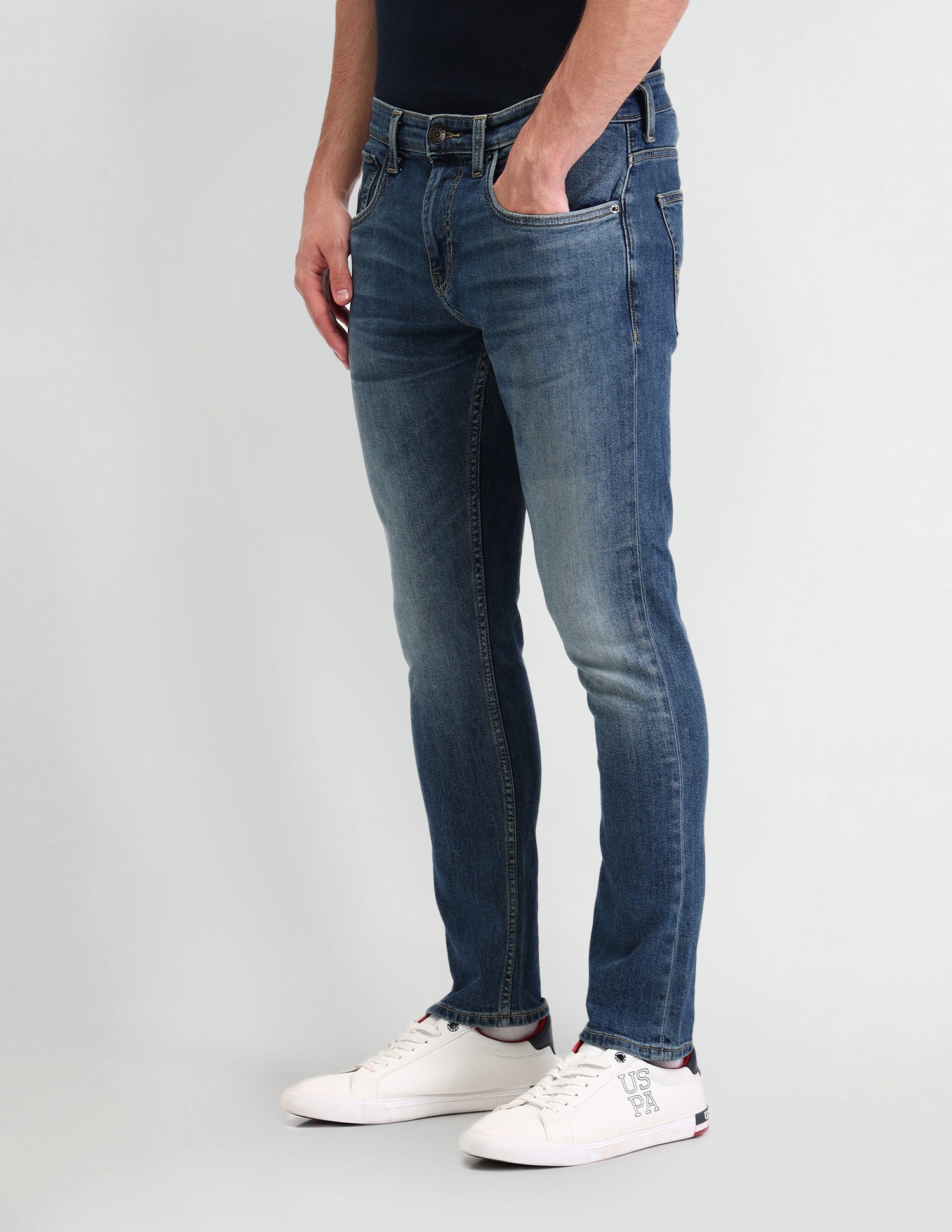 Henry Tapered Fit Cropped Blue Jeans Blue - U.S. POLO ASSN. | Large