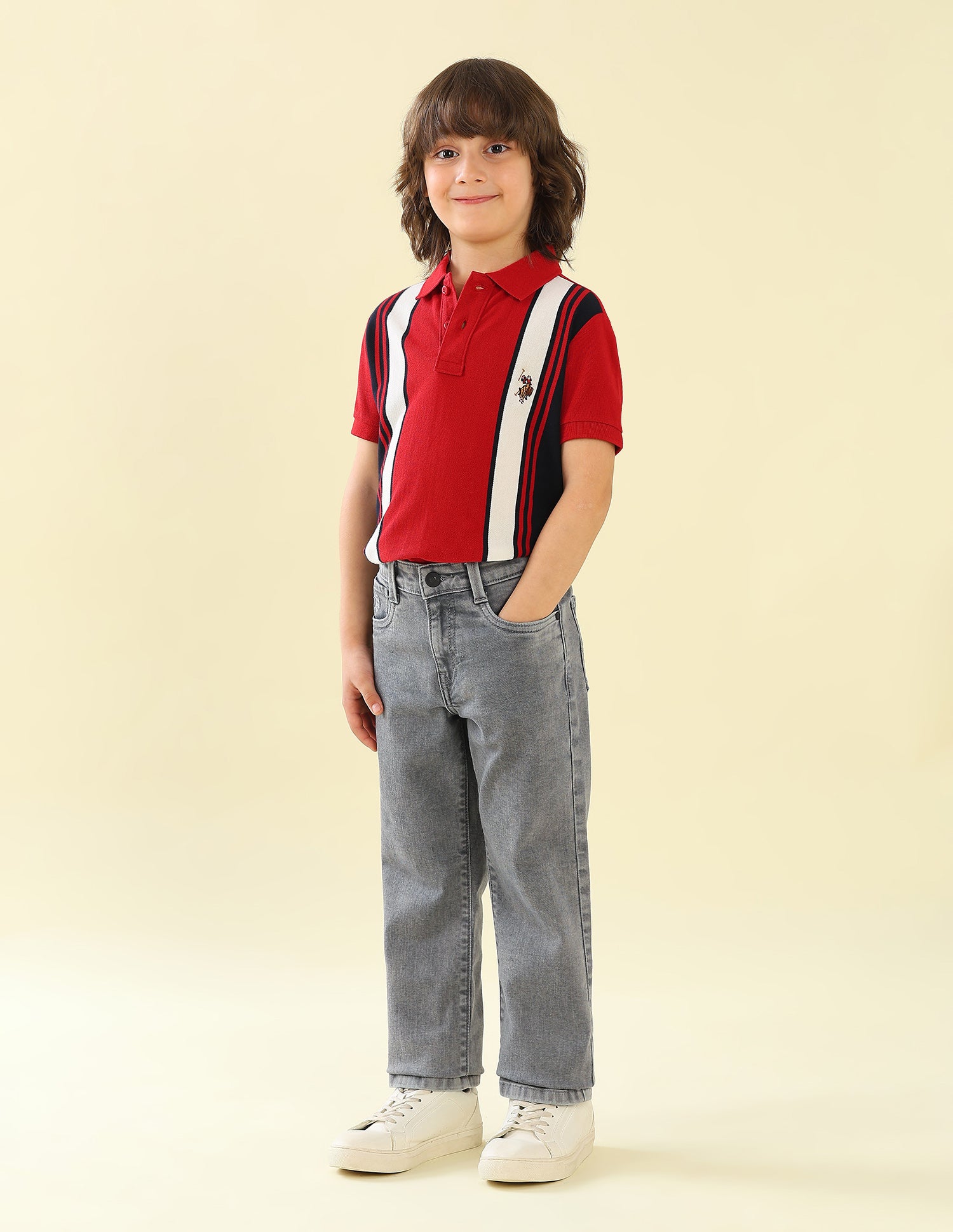 Relaxed Fit Stone Washed Jeans Grey - U.S. Polo Assn. India | Large