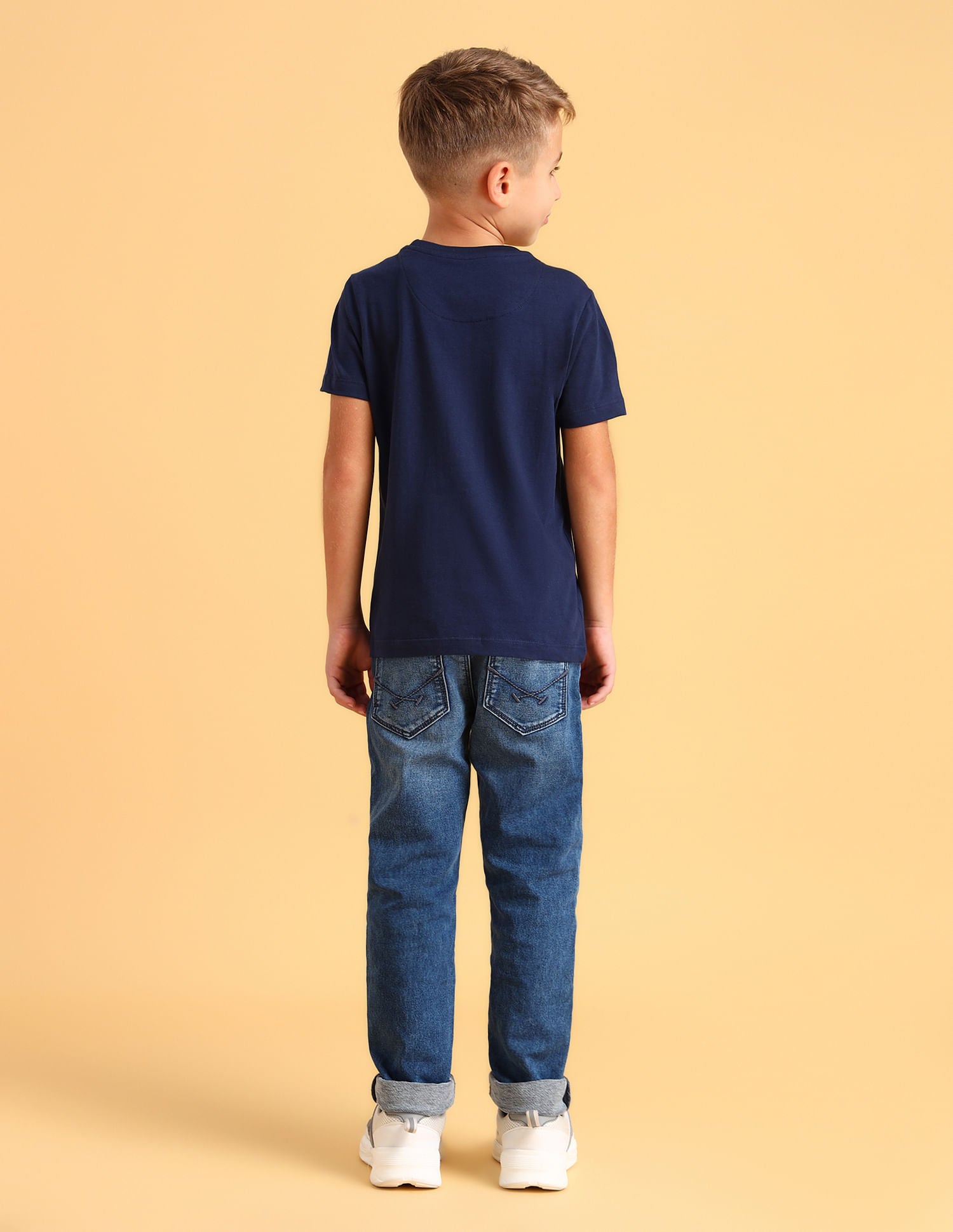 Boys Printed Cotton T-Shirt Navy - U.S. POLO ASSN. | Large