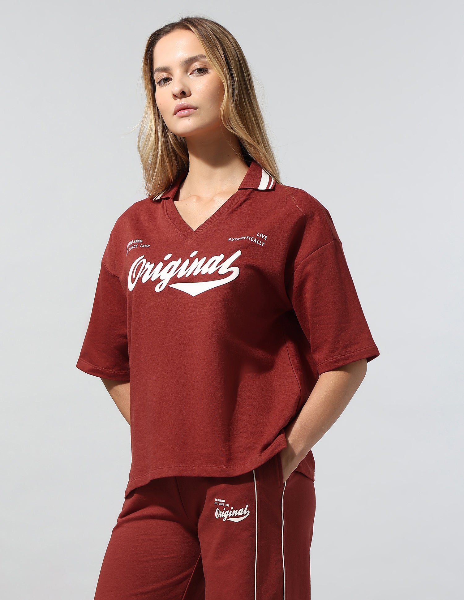 Brand Printed Relaxed Polo Shirt Red - U.S. Polo Assn. India | Large