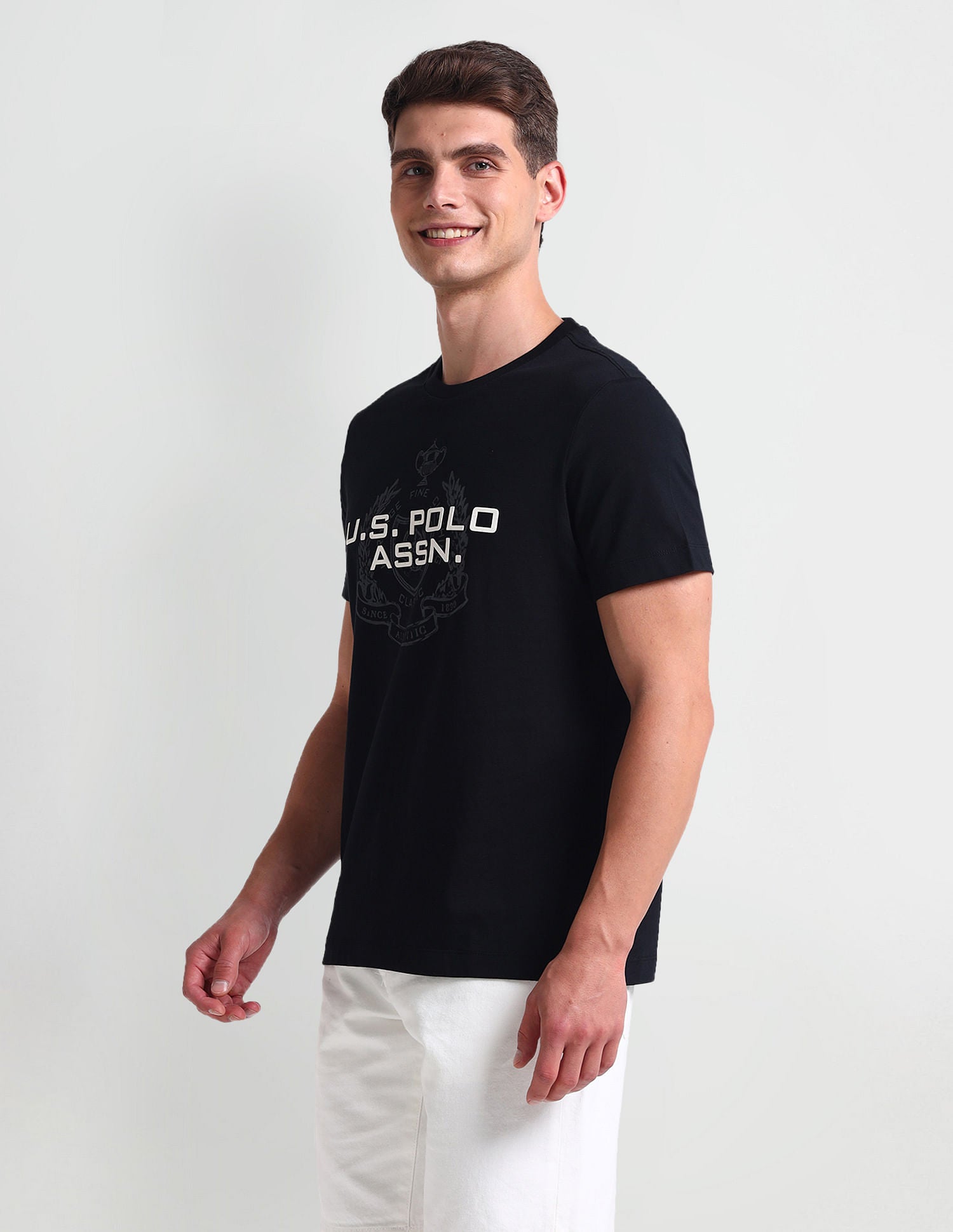 Muscle Fit Brand Print T-Shirt Black - U.S. POLO ASSN. | Large