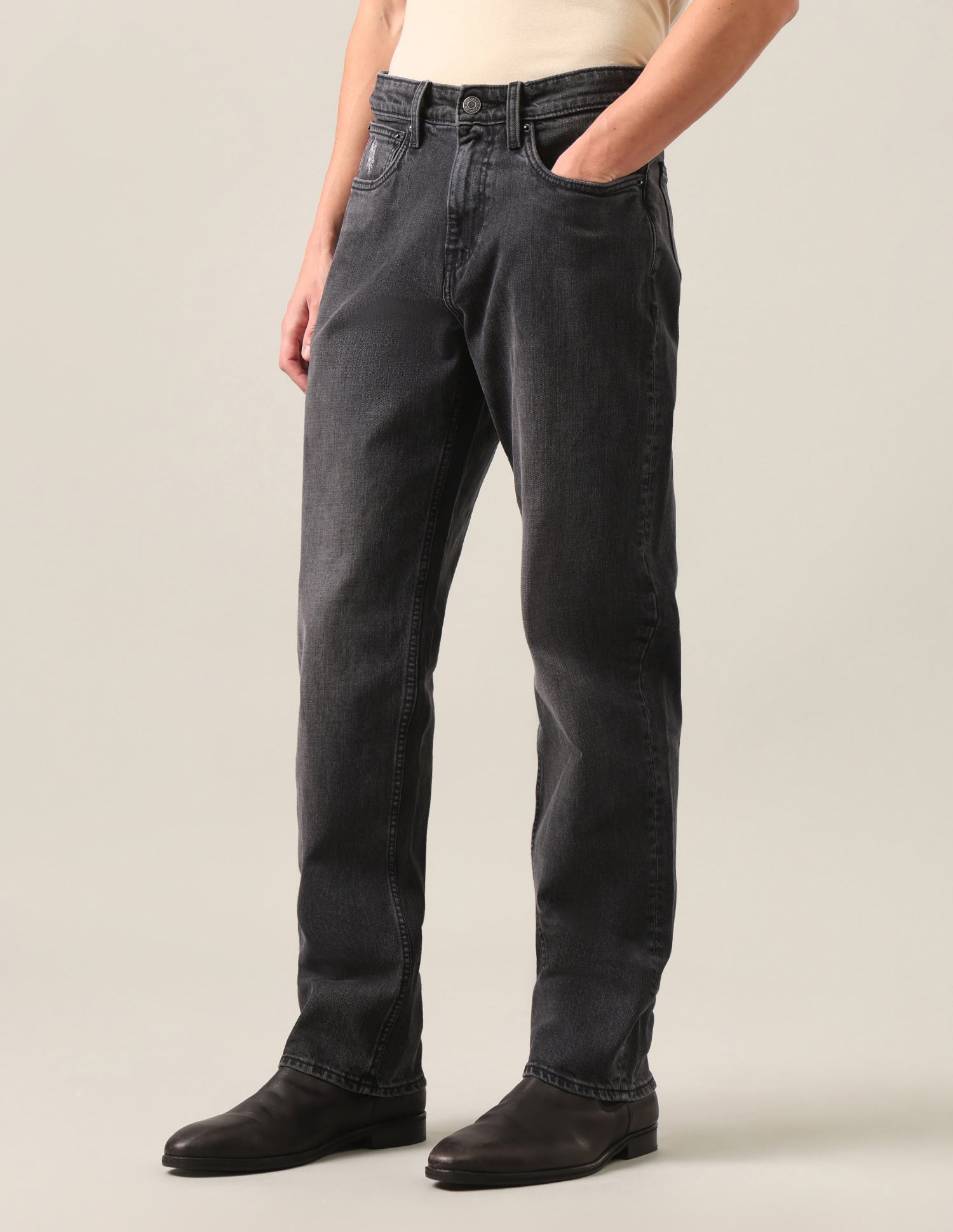 Shawn Relaxed Fit Black Jeans Washed Black - U.S. Polo Assn. India | Large