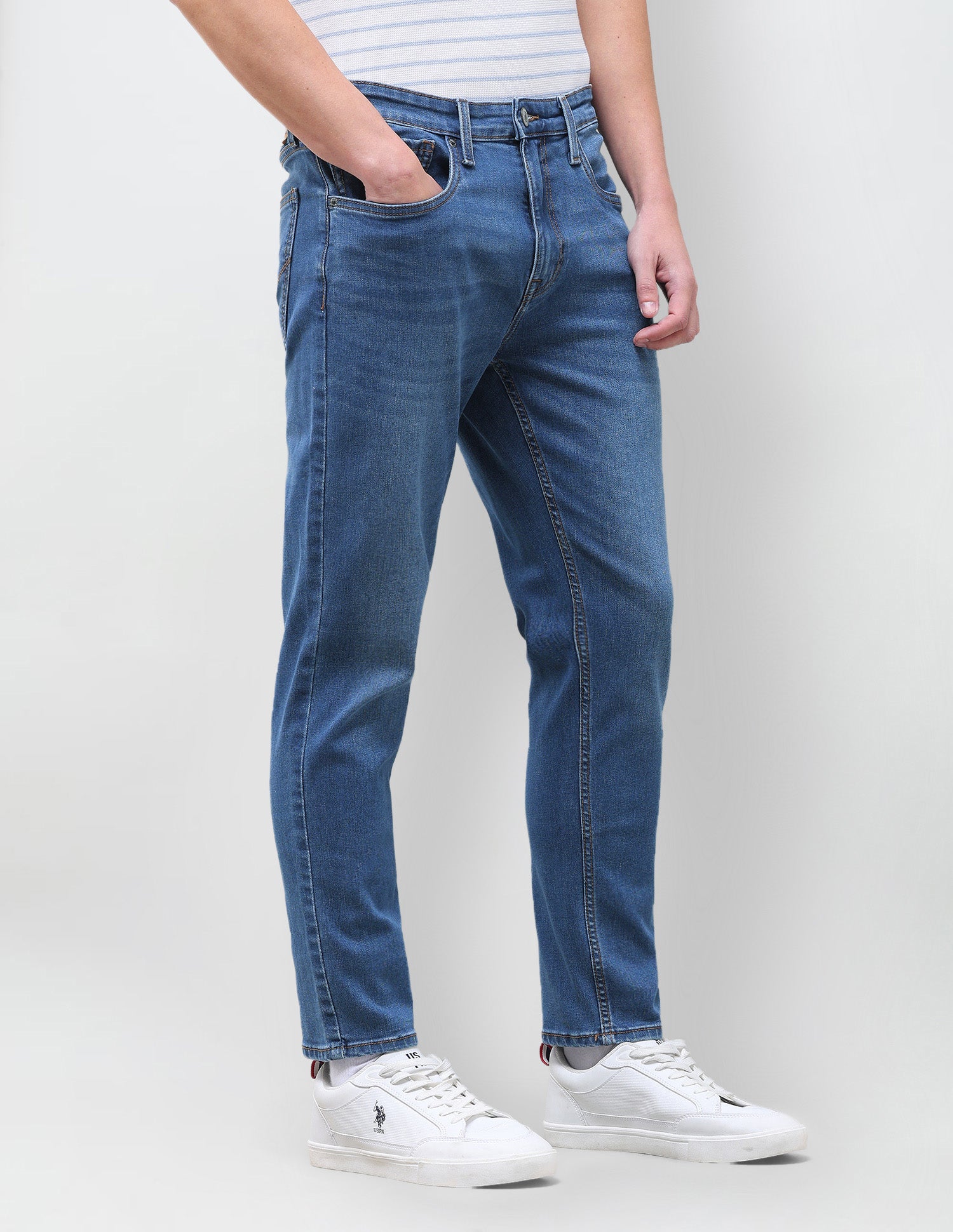 Cole Comfort Cropped Fit Blue Jeans Indigo - U.S. Polo Assn. India | Large