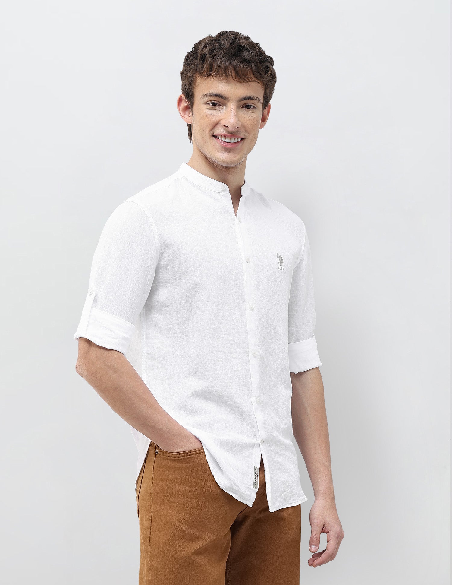Solid Regular Fit Shirt White - U.S. Polo Assn. India | Large