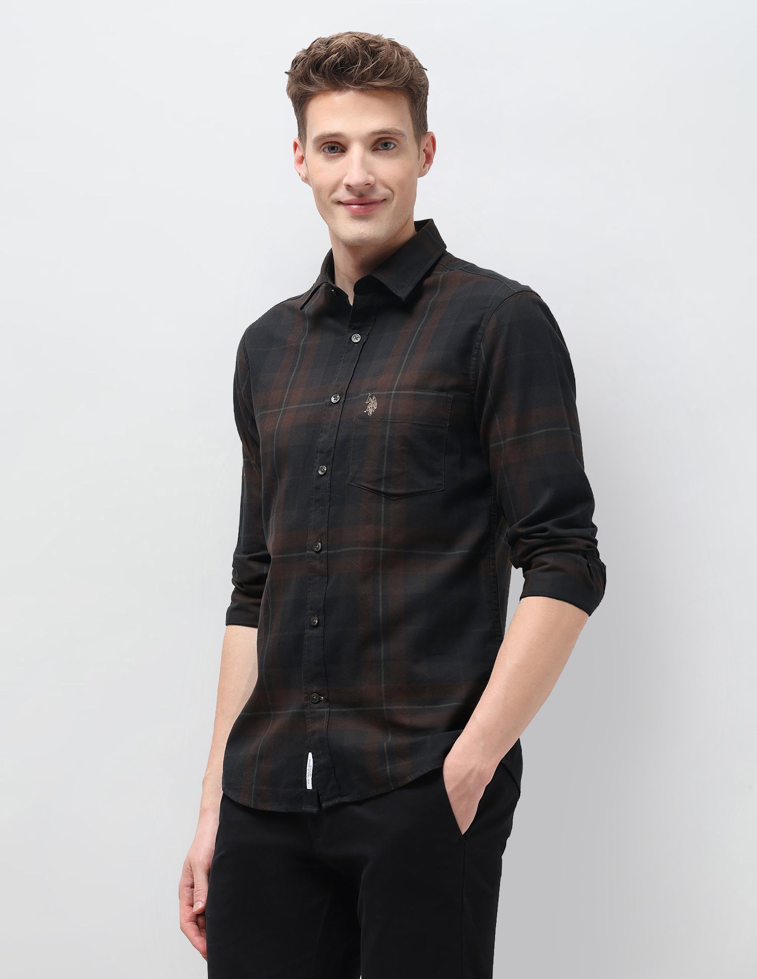 Tartan Checked Regular Fit Shirt Brown - U.S. Polo Assn. India | Large