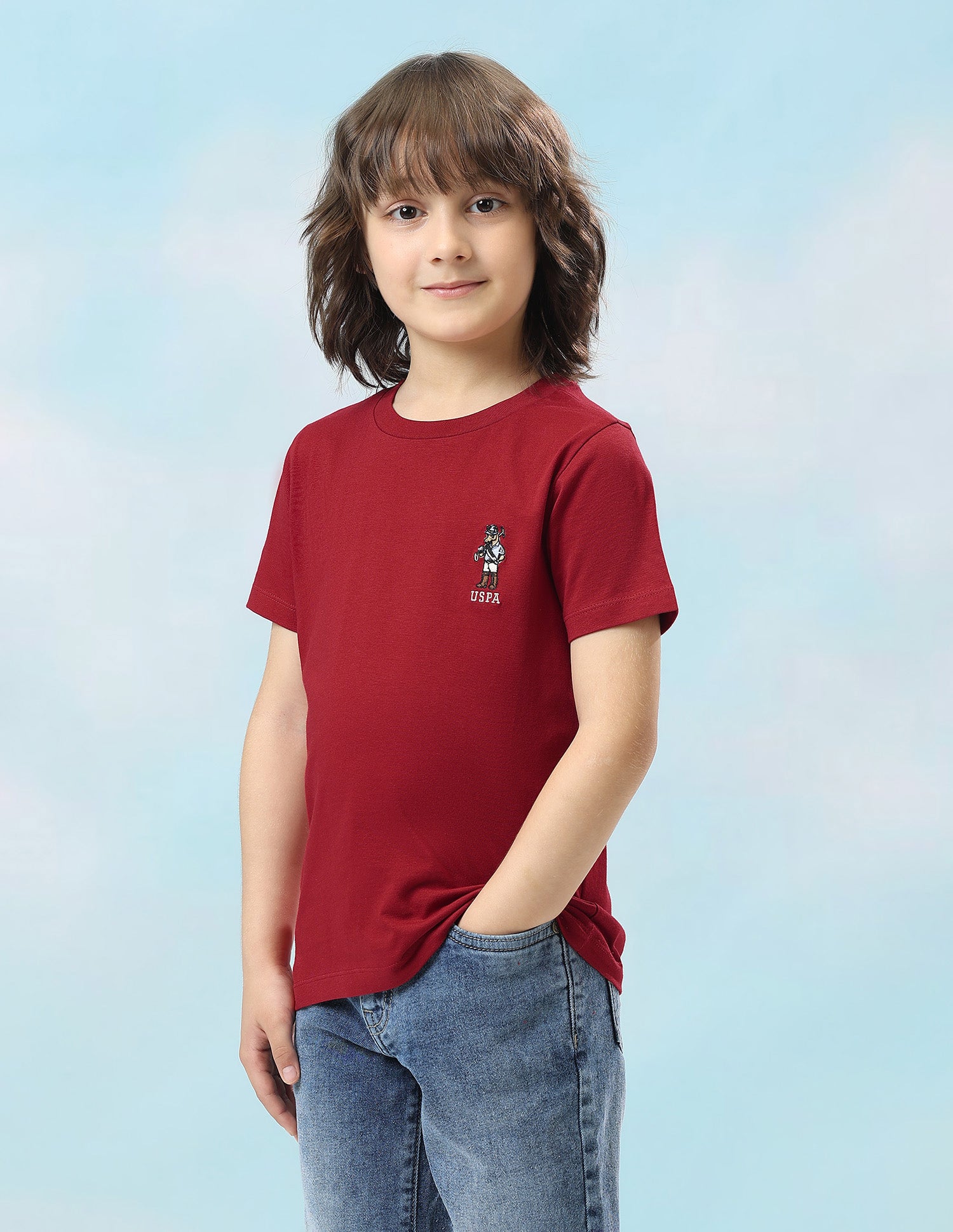 Solid Regular Fit T-Shirt Red - U.S. Polo Assn. India | Large