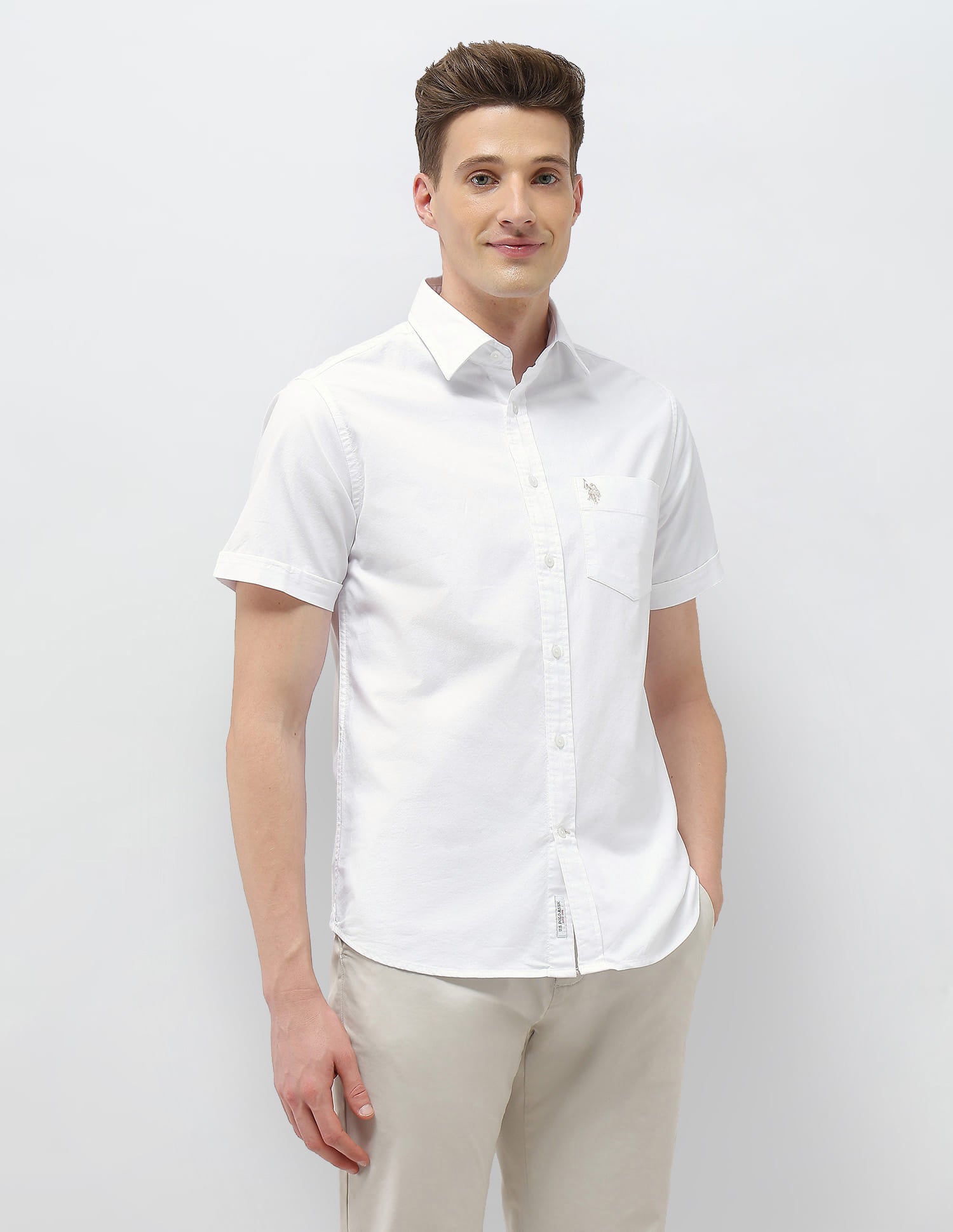 Tailored Fit Oxford Shirt White - U.S. Polo Assn. India | Large