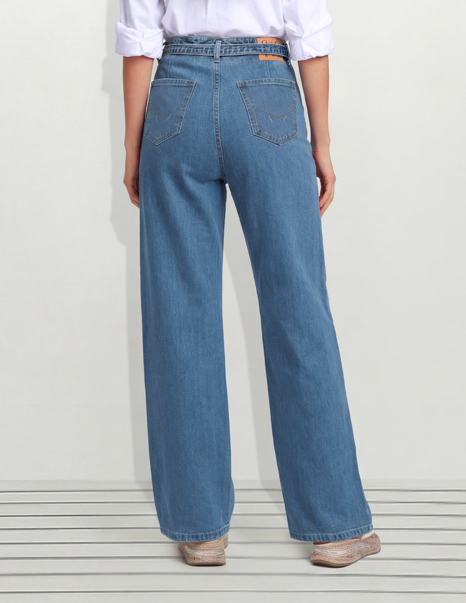 High Rise Straight Fit Jeans Blue - U.S. Polo Assn. India | Large
