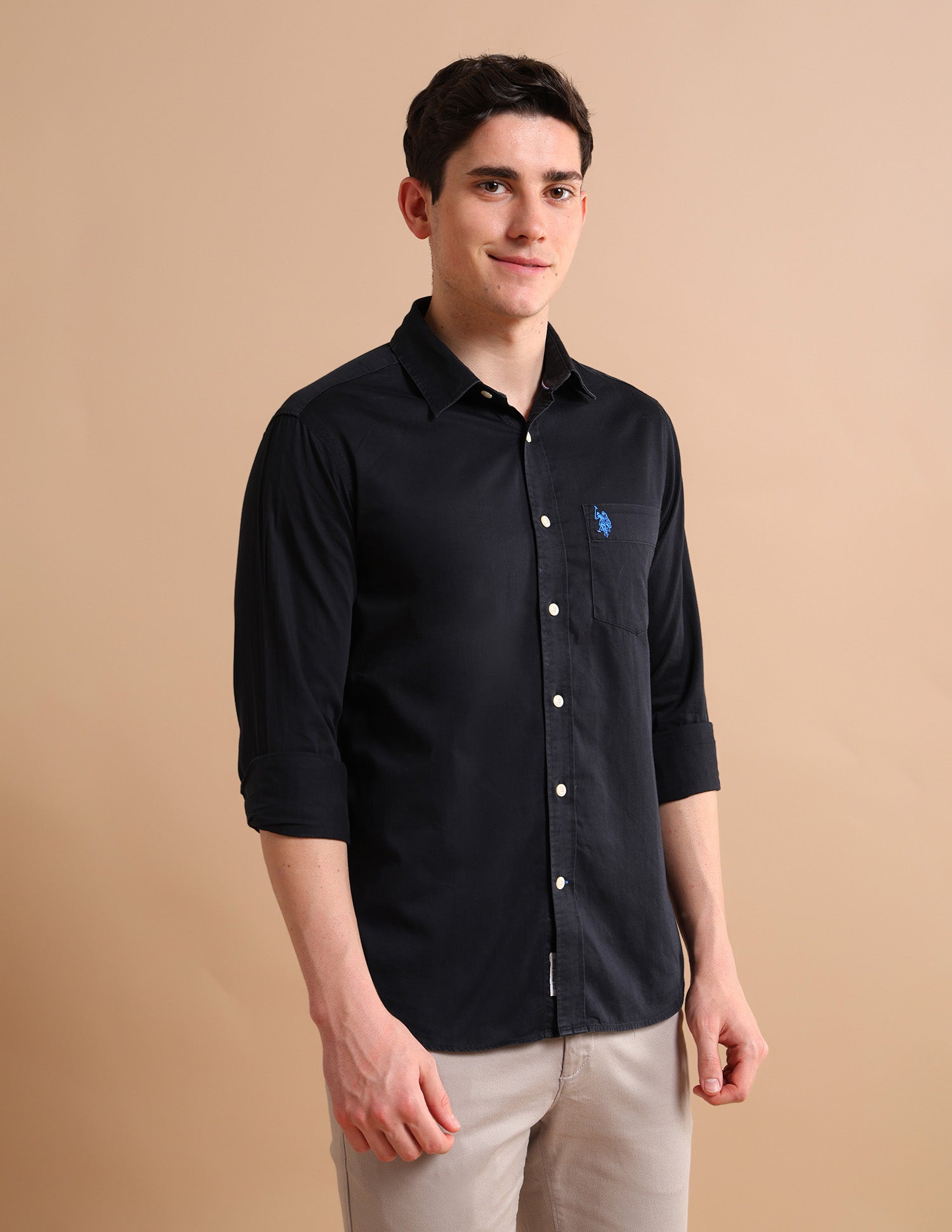 Tailored Satin Shirt Black - U.S. POLO ASSN. | Large