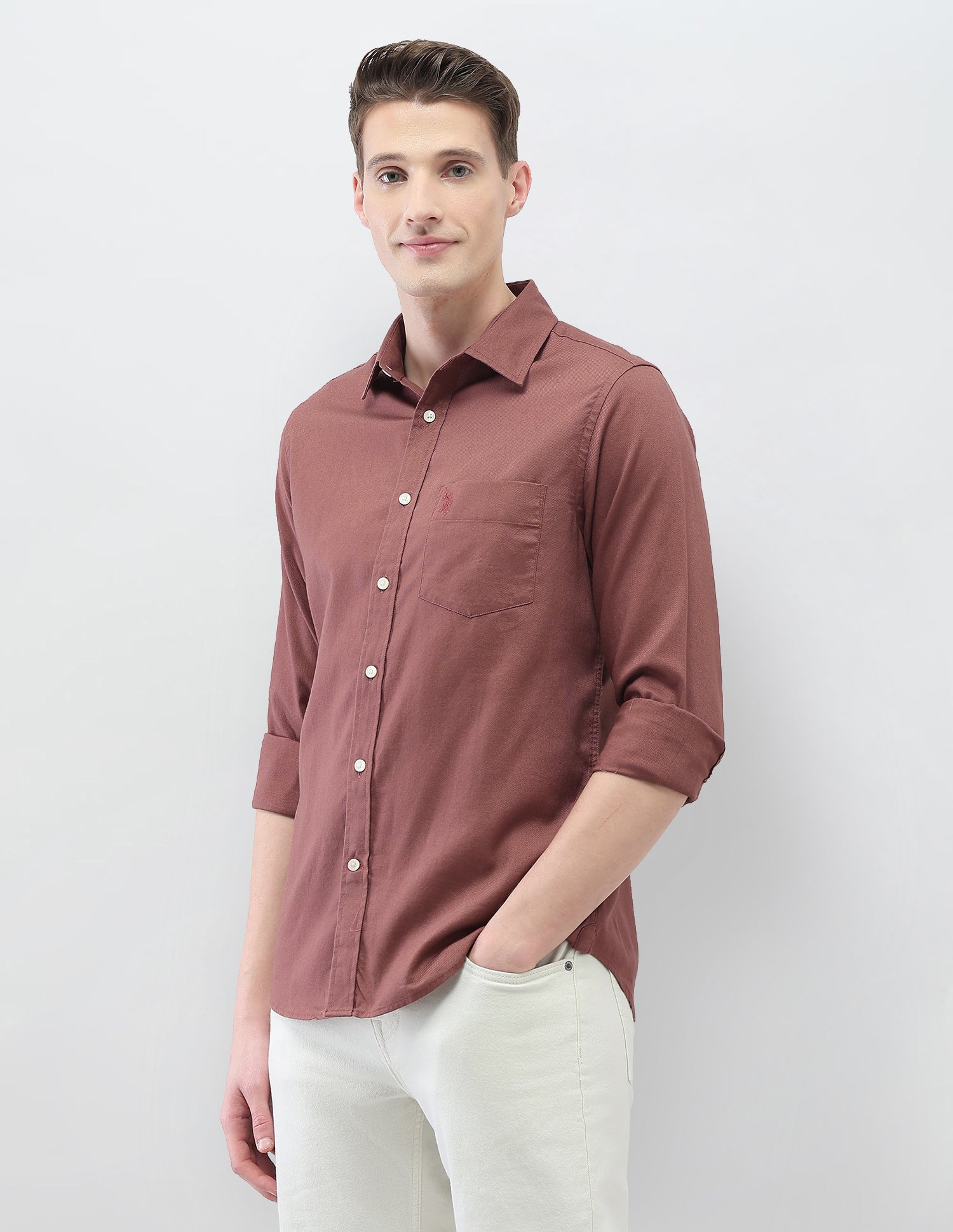 New Port Marina Dobby Shirt Rust - U.S. Polo Assn. India | Large
