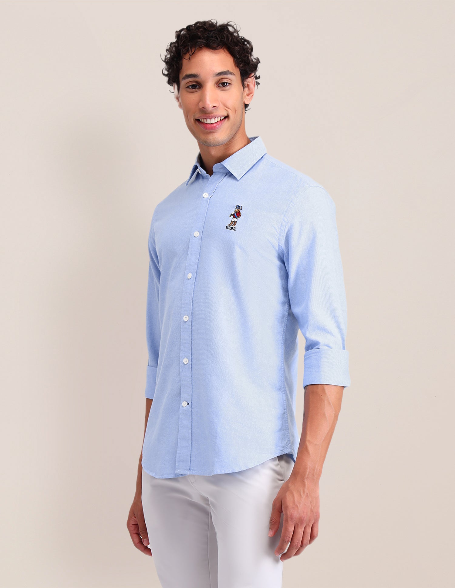 Solid Tailored Fit Shirt Light Blue - U.S. POLO ASSN. | Large