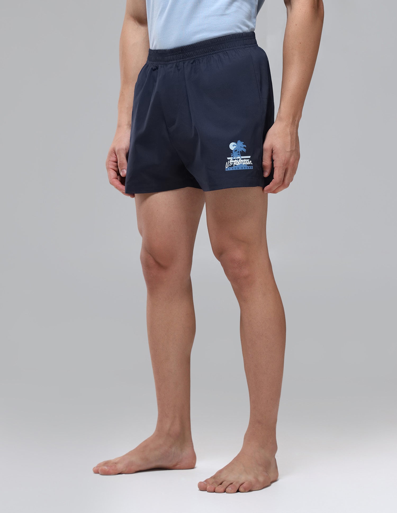 Pure Cotton Mid Rise OEX14 Boxers - Pack Of 1 Uspa Navy - U.S. Polo Assn. India | Large