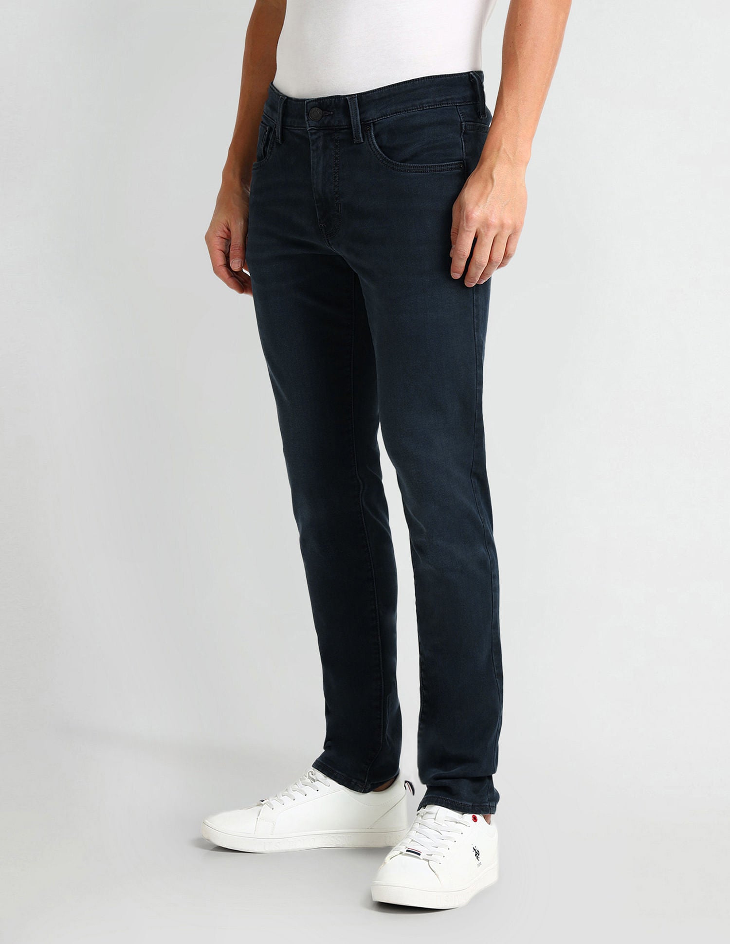 Slim Tapered Fit Blue Jeans Dark-Blue - U.S. POLO ASSN. | Large