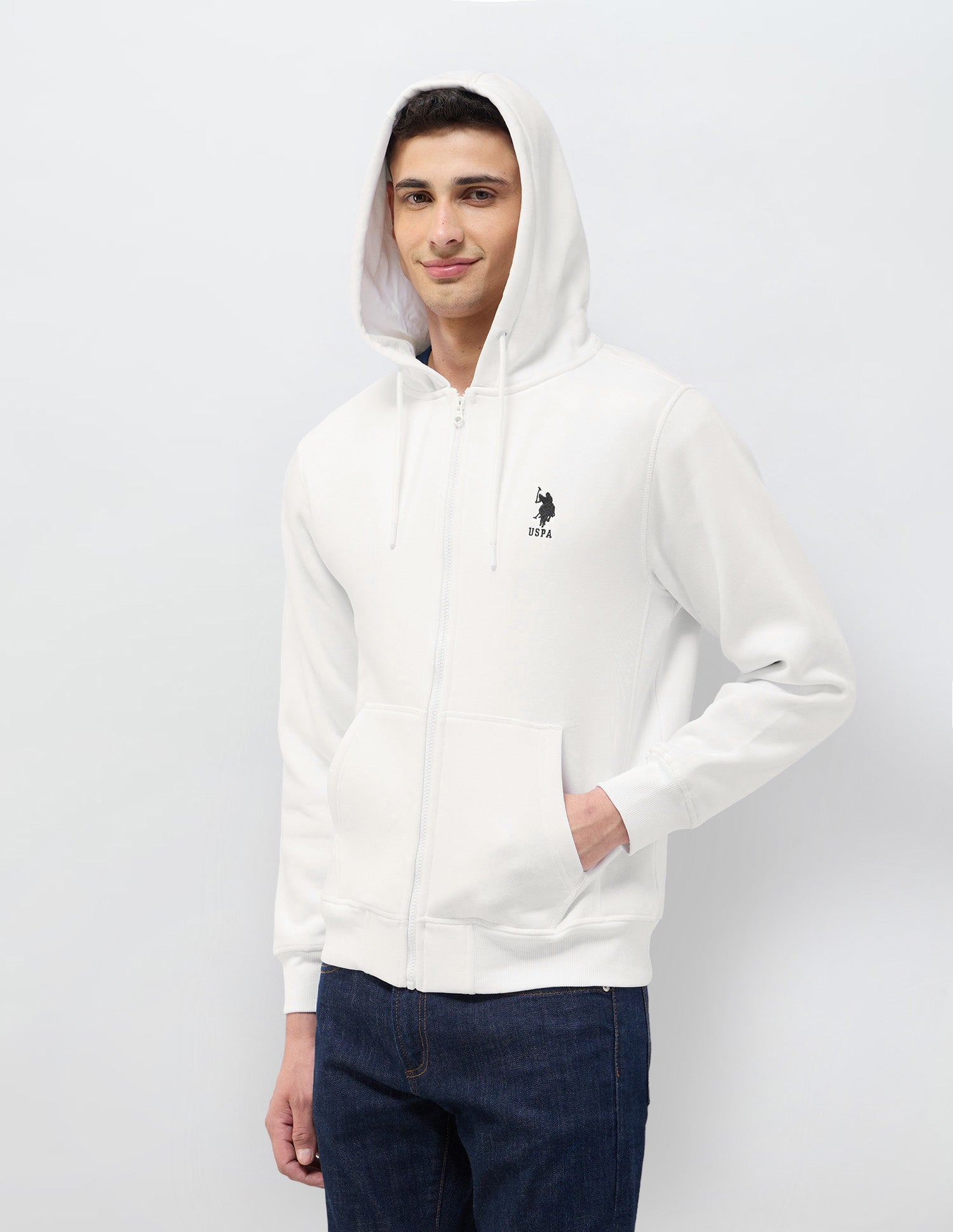 Solid Regular Fit Sweatshirt White - U.S. POLO ASSN. | Large