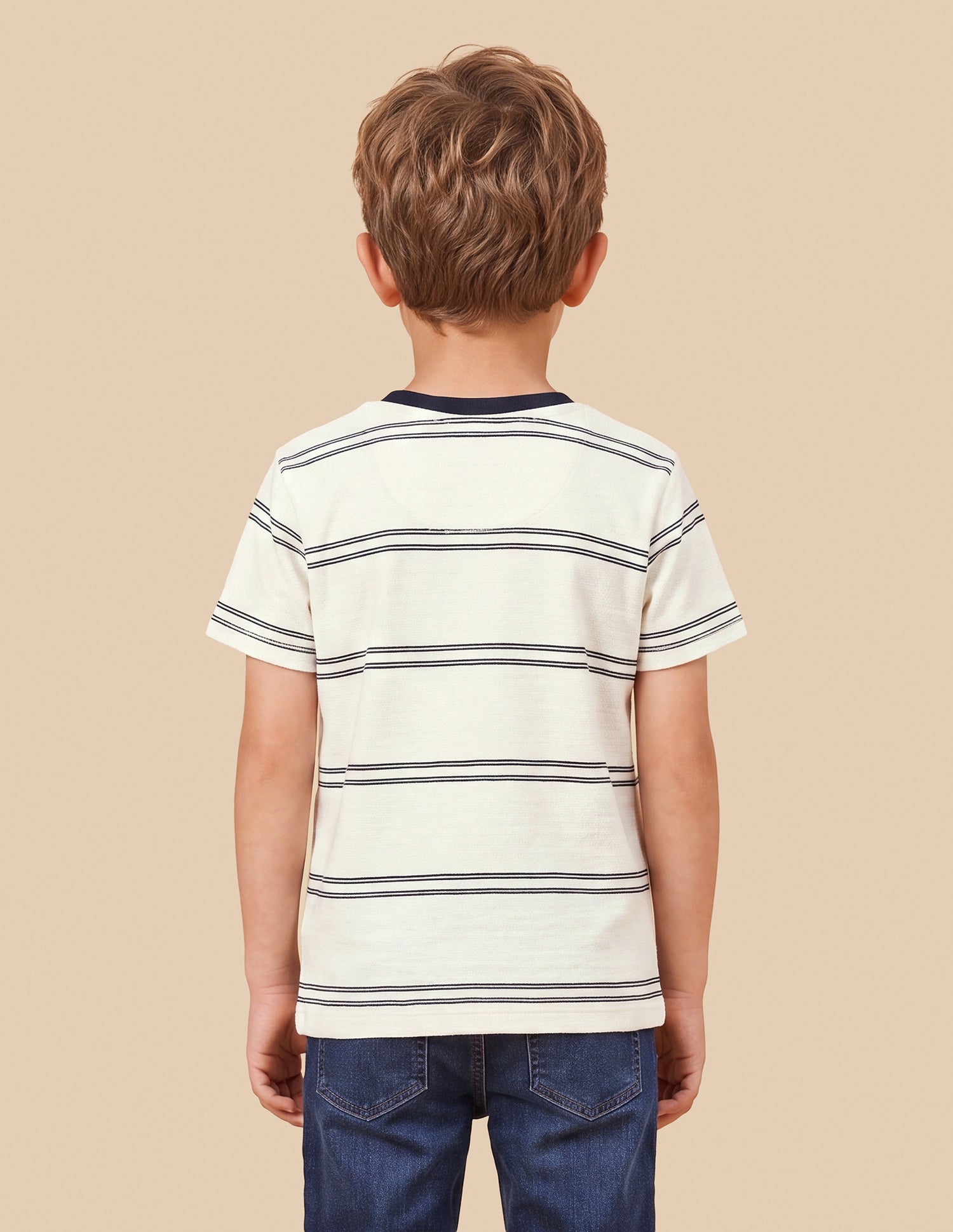 Horizontal Striped Regular Fit T-Shirt Off White - U.S. Polo Assn. India | Large