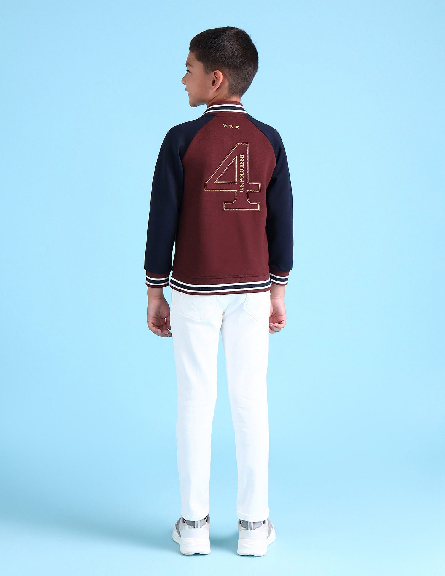 Boys Stand Neck Brand Sweatshirt Maroon - U.S. POLO ASSN. | Large