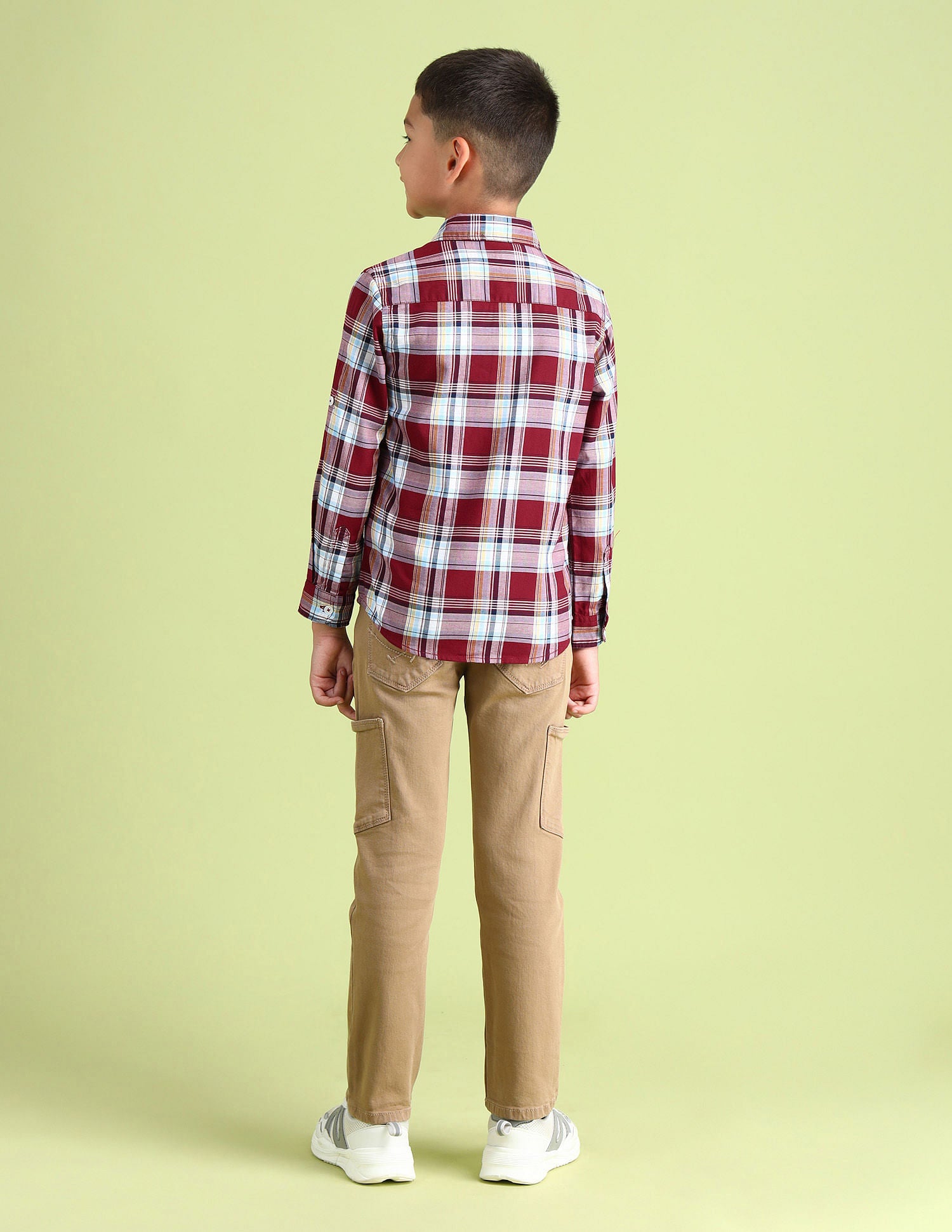 Dobby Regular Fit Checked Shirt Me. Red - U.S. POLO ASSN. | Large