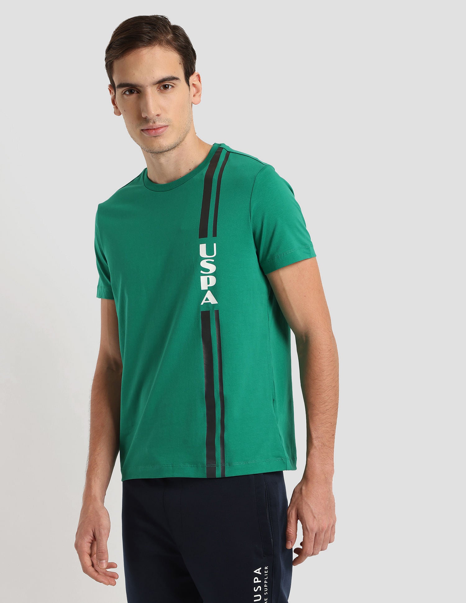 Brand Print Sport T-Shirt Green - U.S. Polo Assn. India | Large