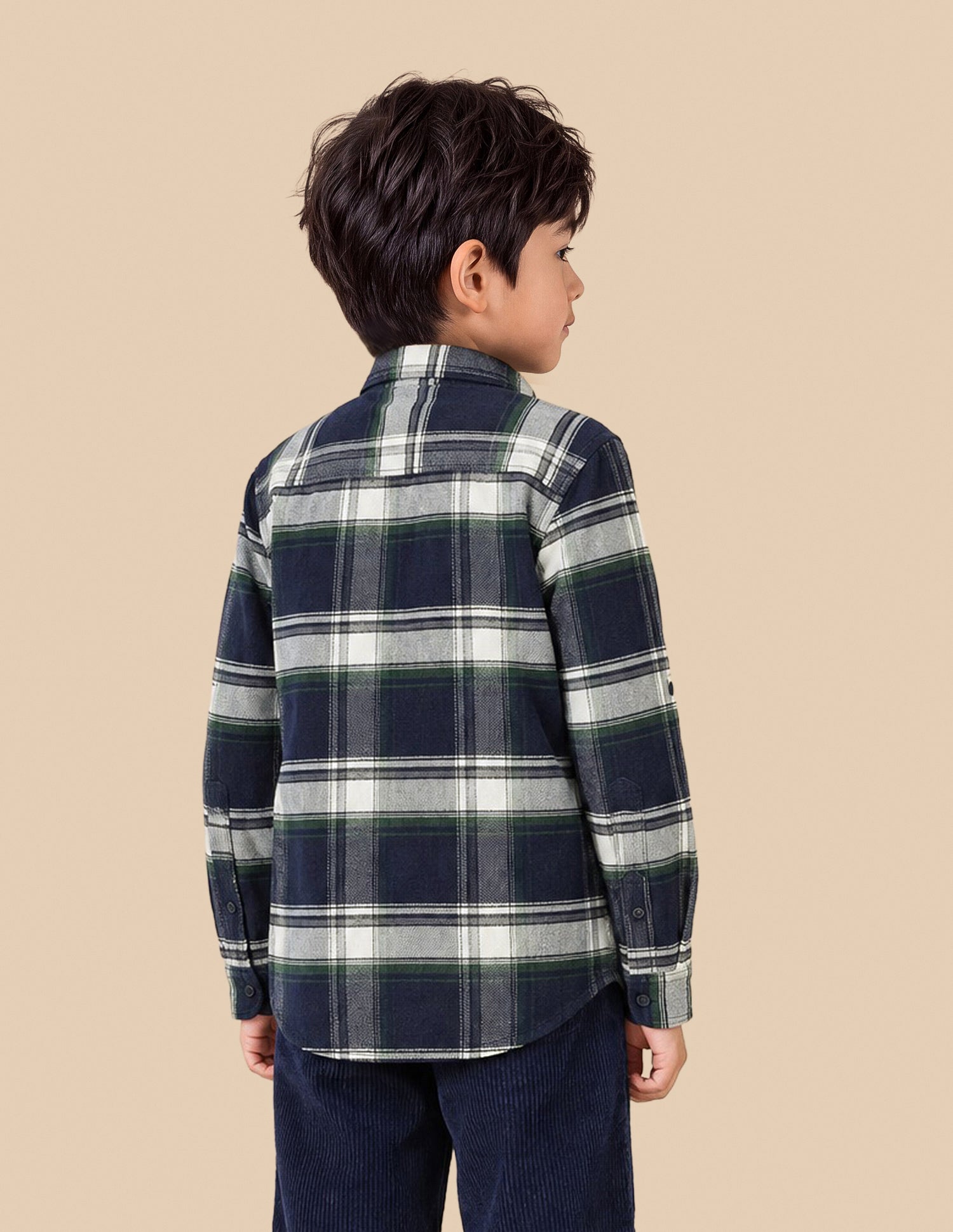 Plaid Checked Corduroy Shirt Navy - U.S. Polo Assn. India | Large