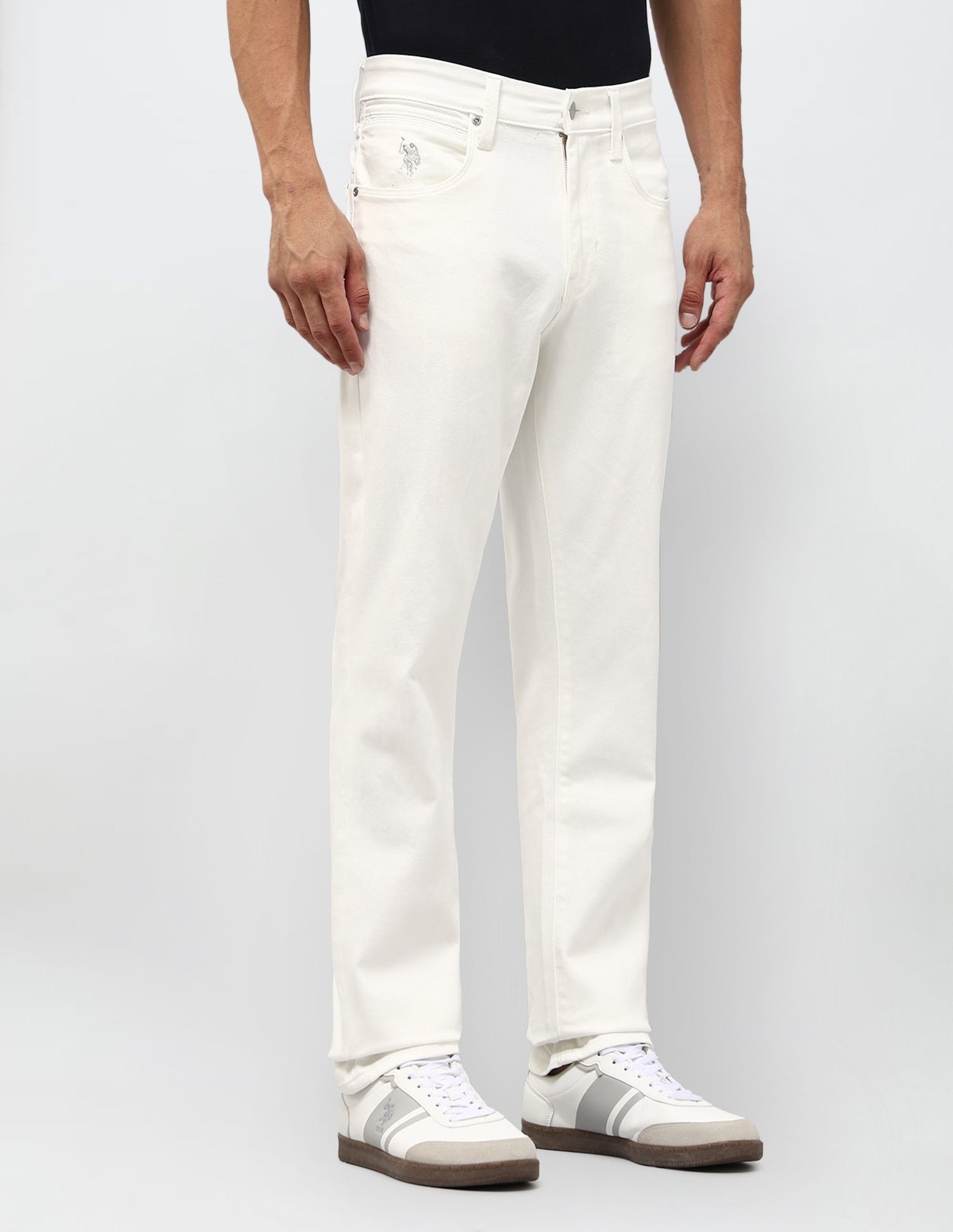 Harold Slim Straight Fit White Jeans White - U.S. POLO ASSN. | Large