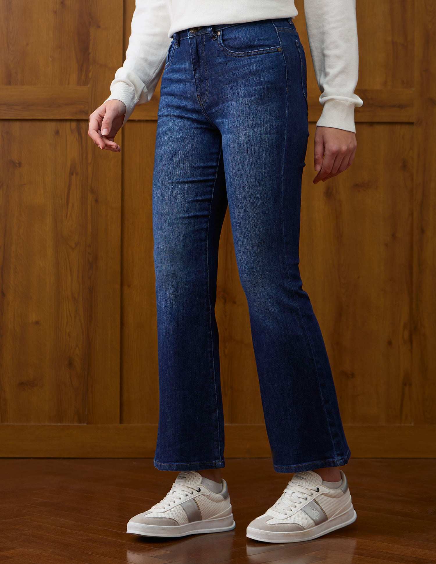 High Rise Flared Fit Jeans Blue - U.S. POLO ASSN. | Large