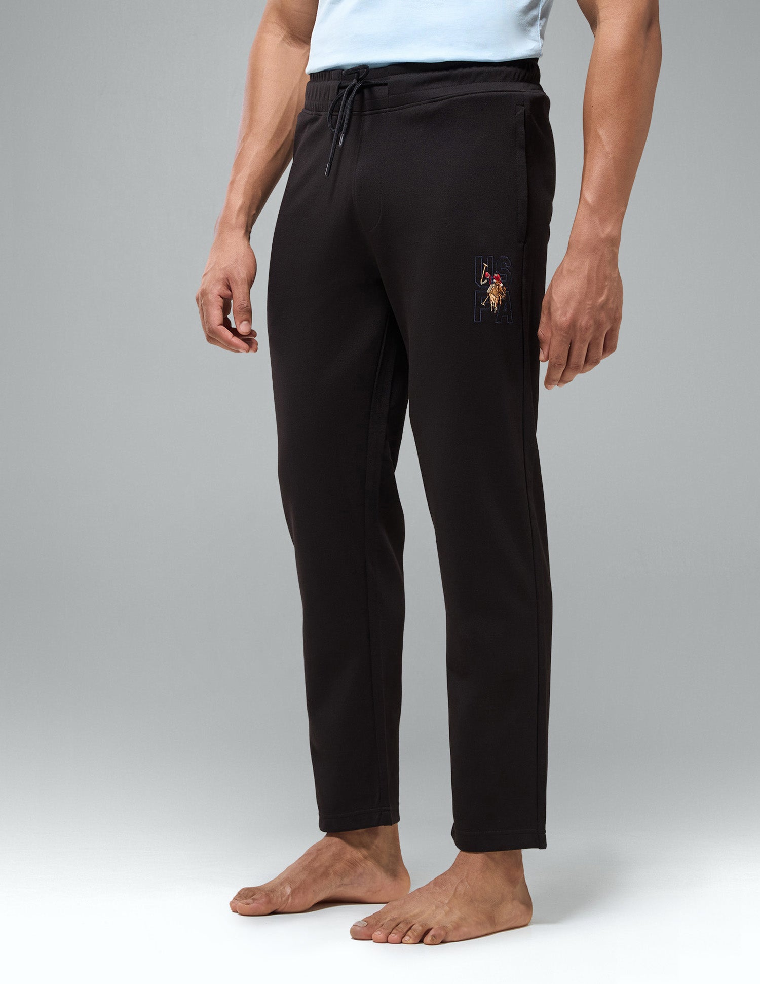 Relaxed Fit Mid Rise OR009 Track Pants Black - U.S. Polo Assn. India | Large