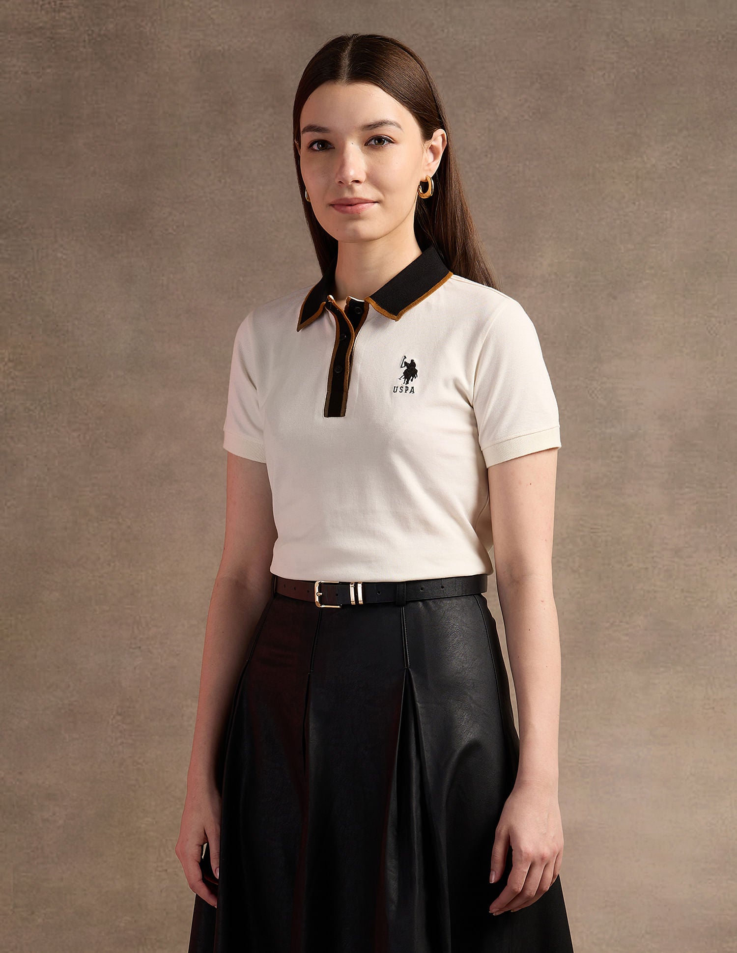 Tipped Placket Polo Shirt Off White - U.S. POLO ASSN. | Large