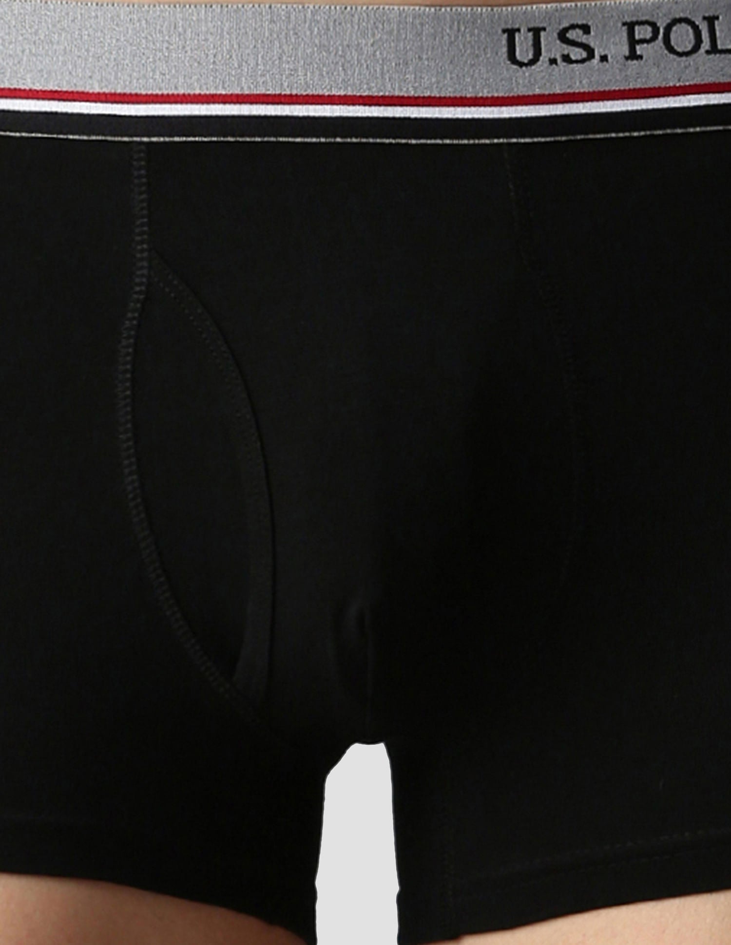 Solid Cotton Spandex I014 Trunks - Pack Of 2 Black and Blue - U.S. POLO ASSN. | Large