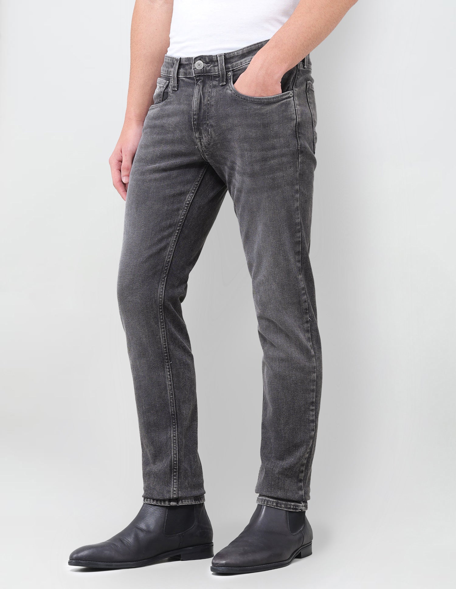 Brandon Slim Tapered Fit Grey Jeans Grey - U.S. Polo Assn. India | Large