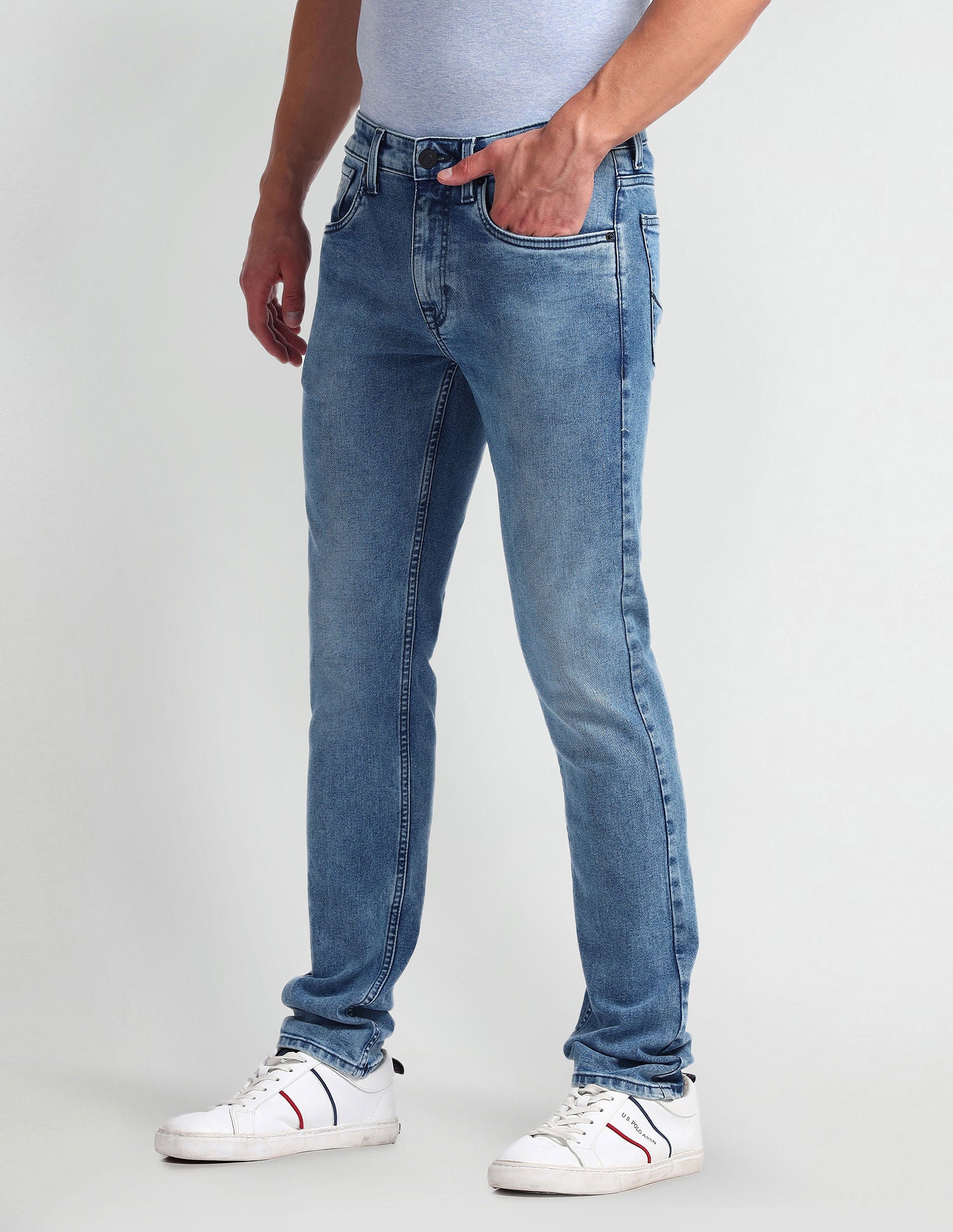 Regallo Skinny Fit Blue Jeans Blue - U.S. Polo Assn. India | Large