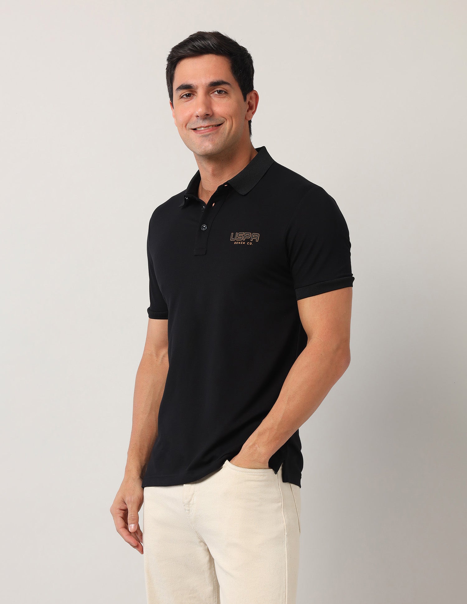 Muscle Fit Black Label Polo Shirt Black - U.S. Polo Assn. India | Large