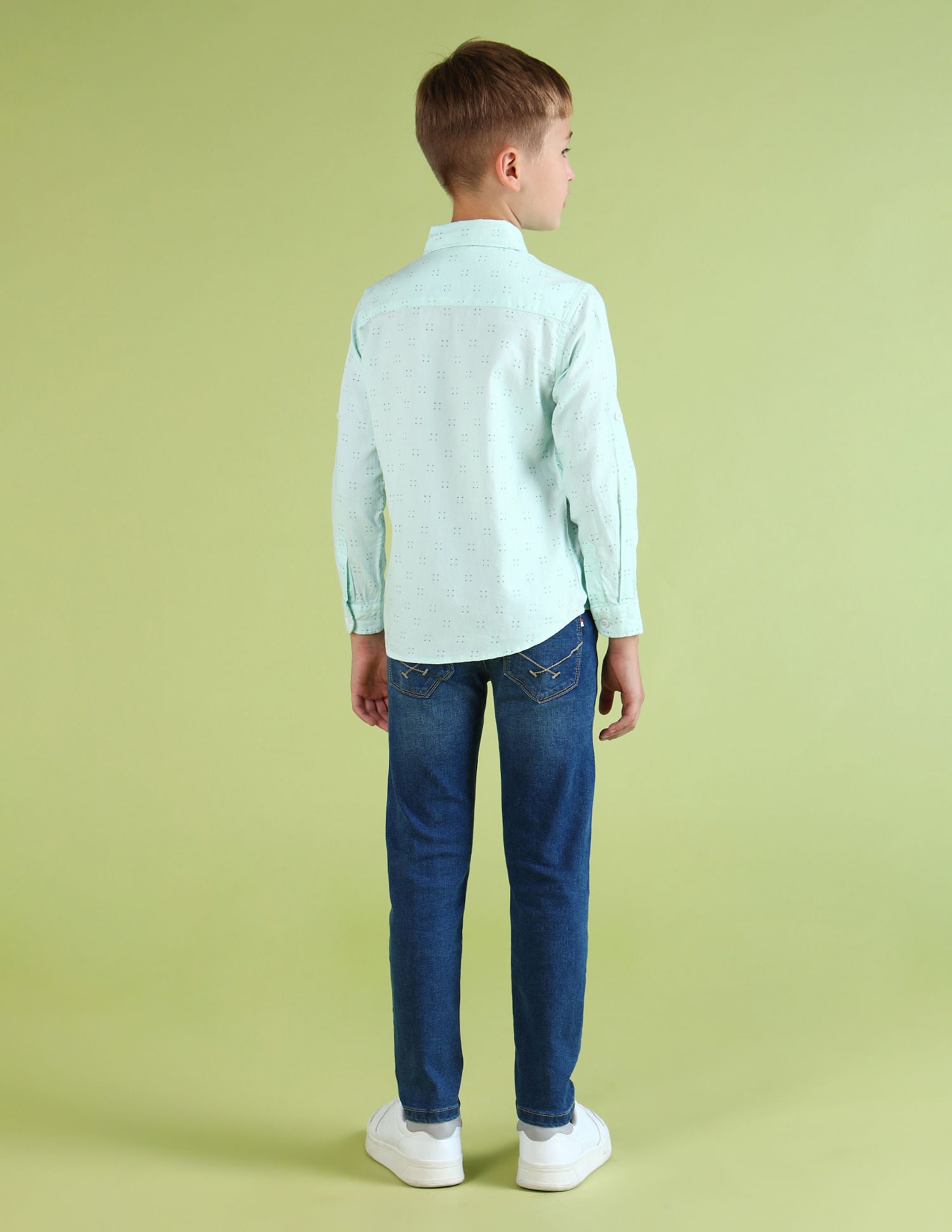 Boys Regular Fit Printed Shirt Mint - U.S. POLO ASSN. | Large