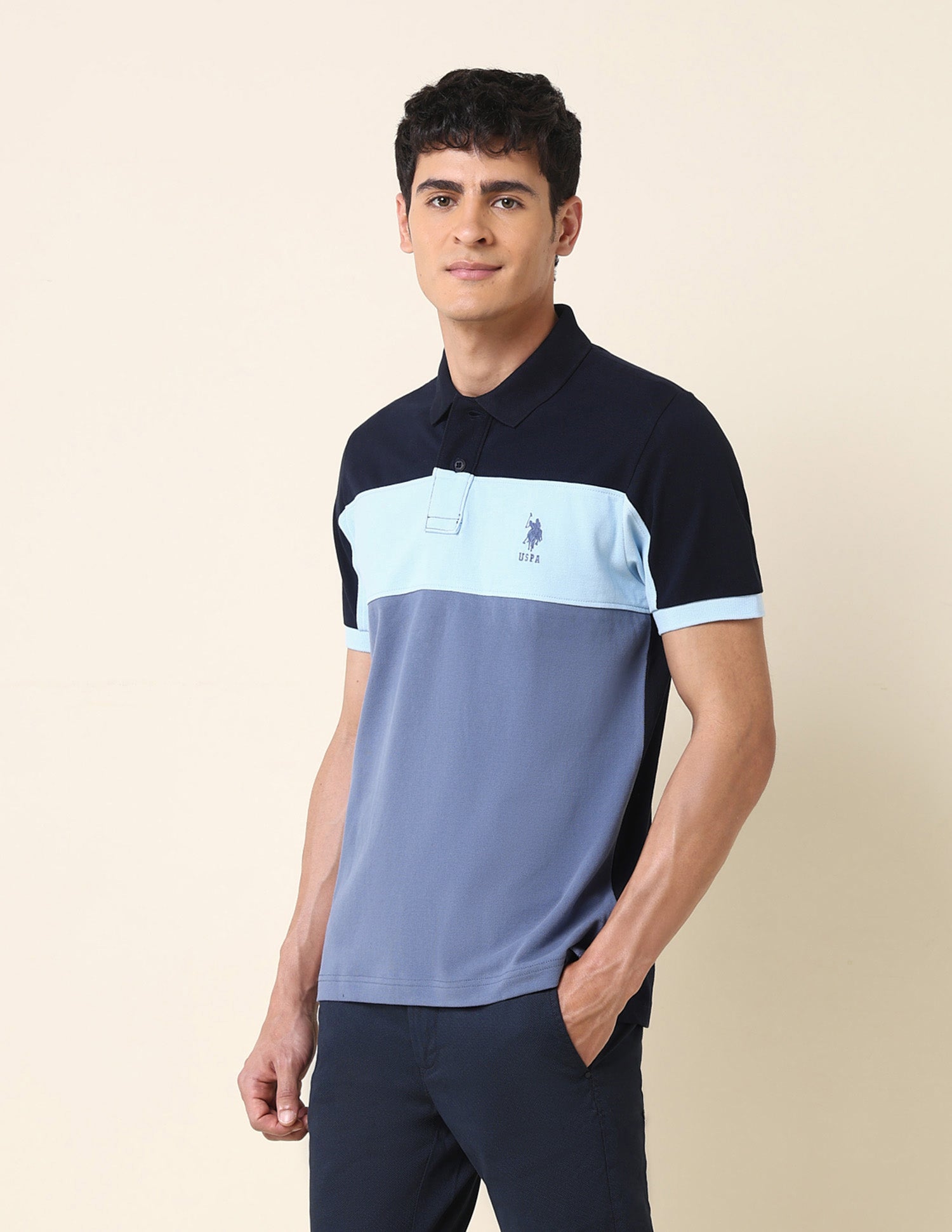 Colourblocked Classic Polo Shirt Blue - U.S. POLO ASSN. | Large