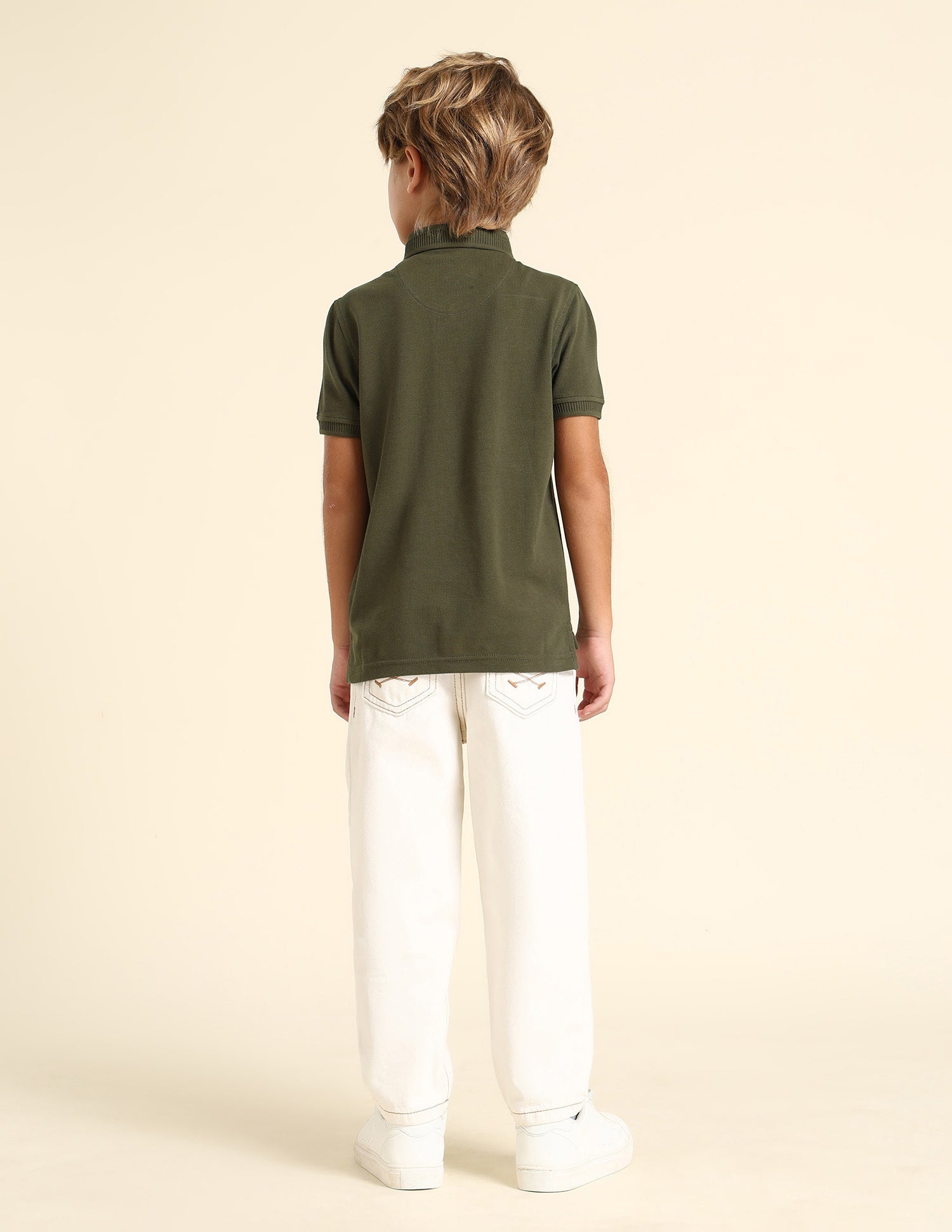 Boys Solid Regular Fit Polo Shirt Olive - U.S. POLO ASSN. | Large