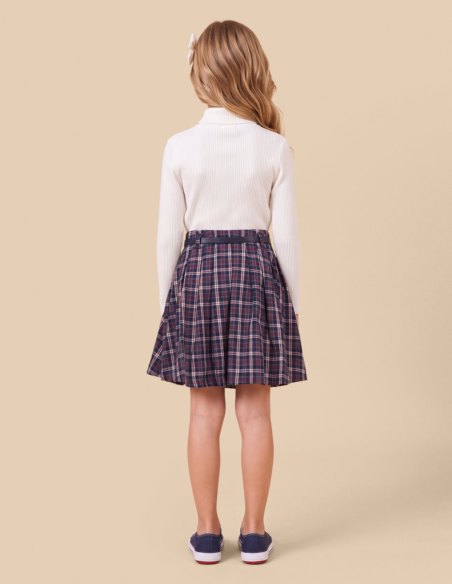 Plaid Checked Relaxed Fit Skirt Navy - U.S. Polo Assn. India | Large