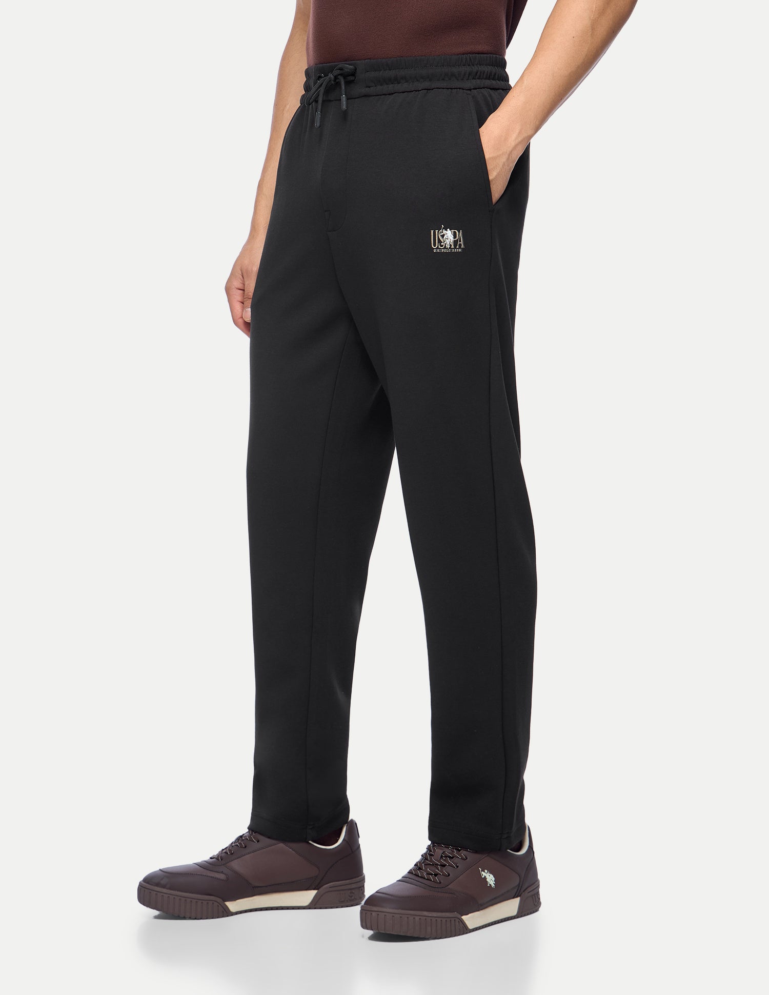 Mid Rise Regular Fit Track Pants Black - U.S. Polo Assn. India | Large