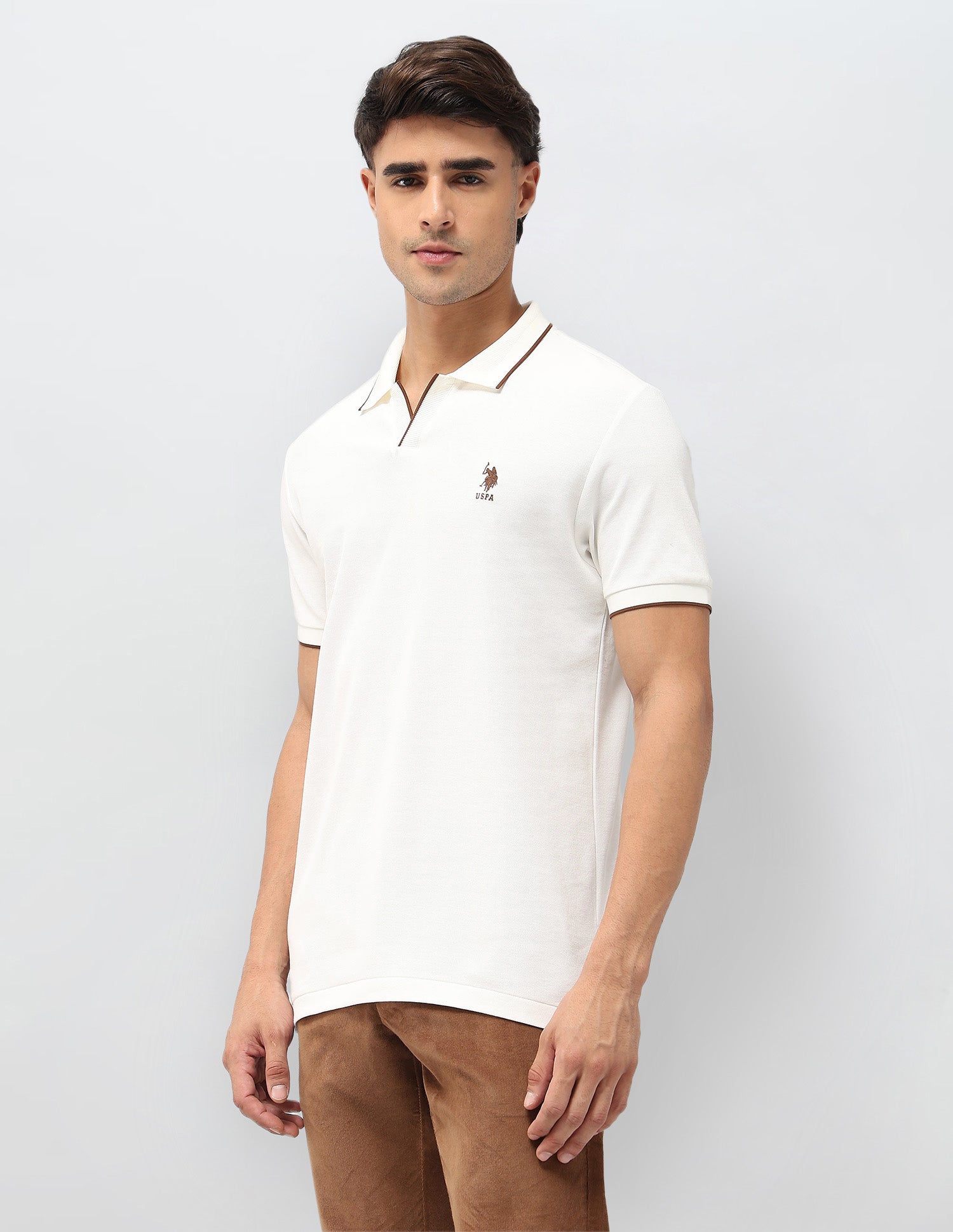 Textured Regular Fit Polo Shirt White - U.S. POLO ASSN. | Large