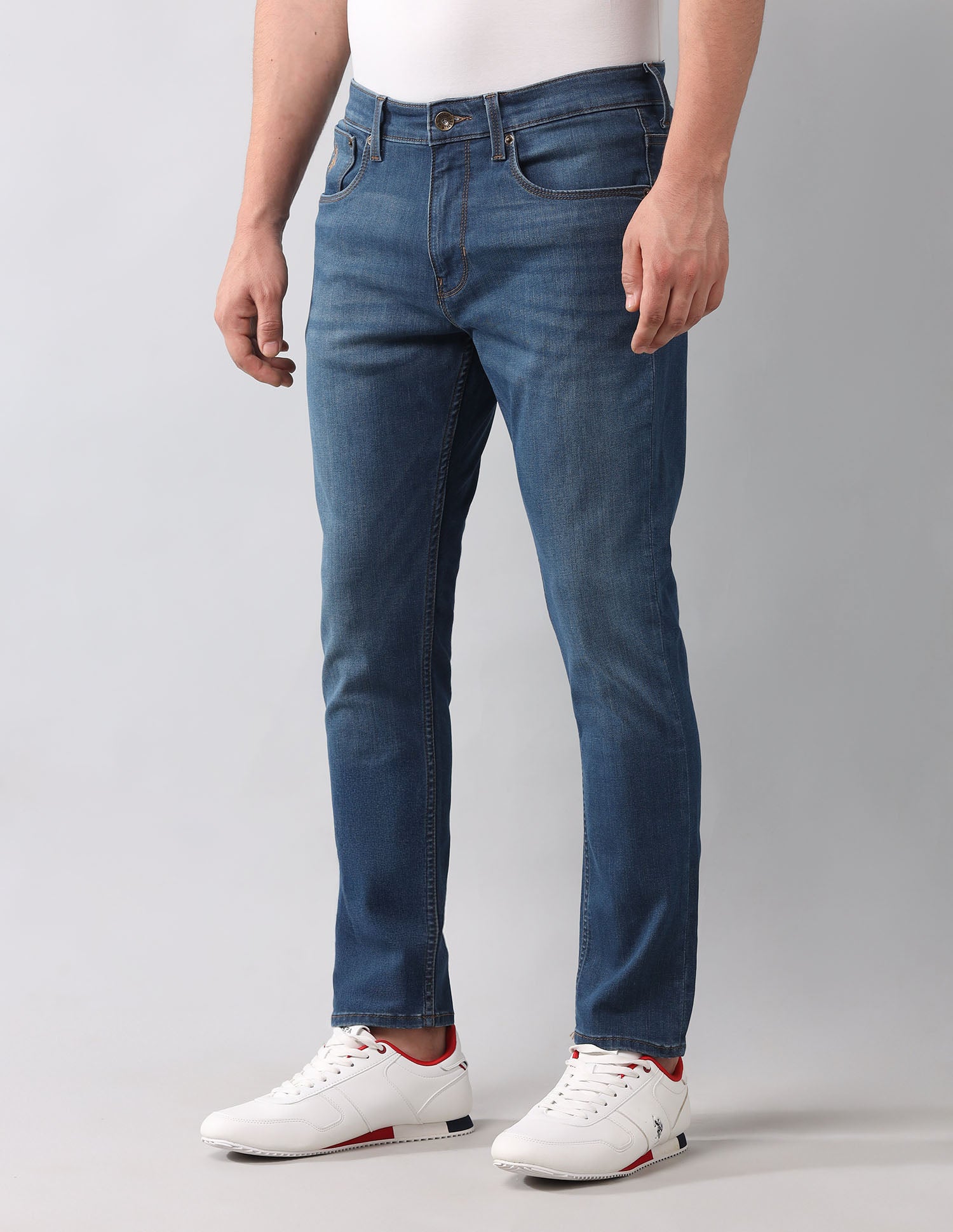 Henry Tapered Fit Super Stretch Jeans Mid Wash - U.S. Polo Assn. India | Large