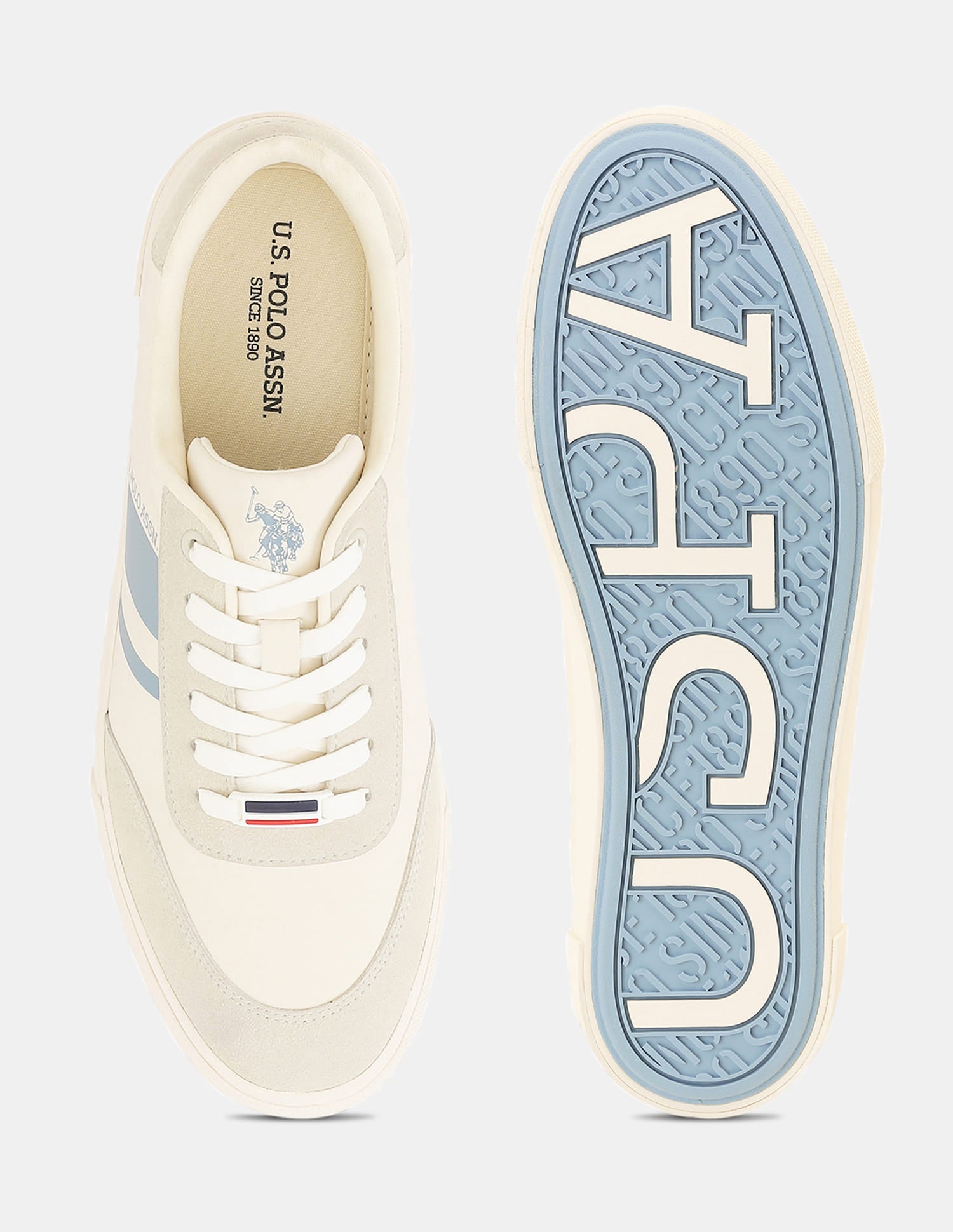 Men Krister 4.0 Colourblocked Sneakers Cream - U.S. Polo Assn. India | Large