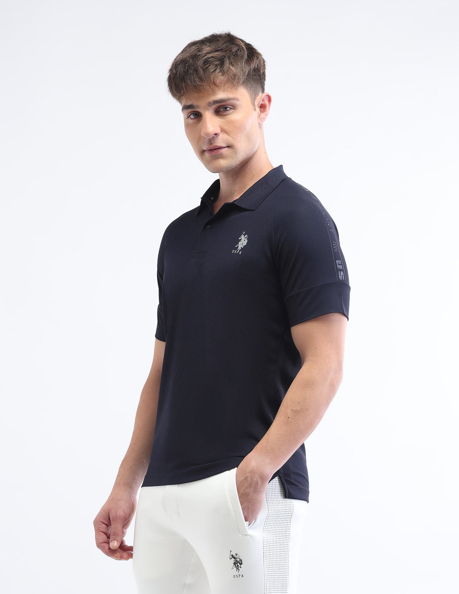 Solid Slim Fit Polo Shirt Navy - U.S. POLO ASSN. | Large